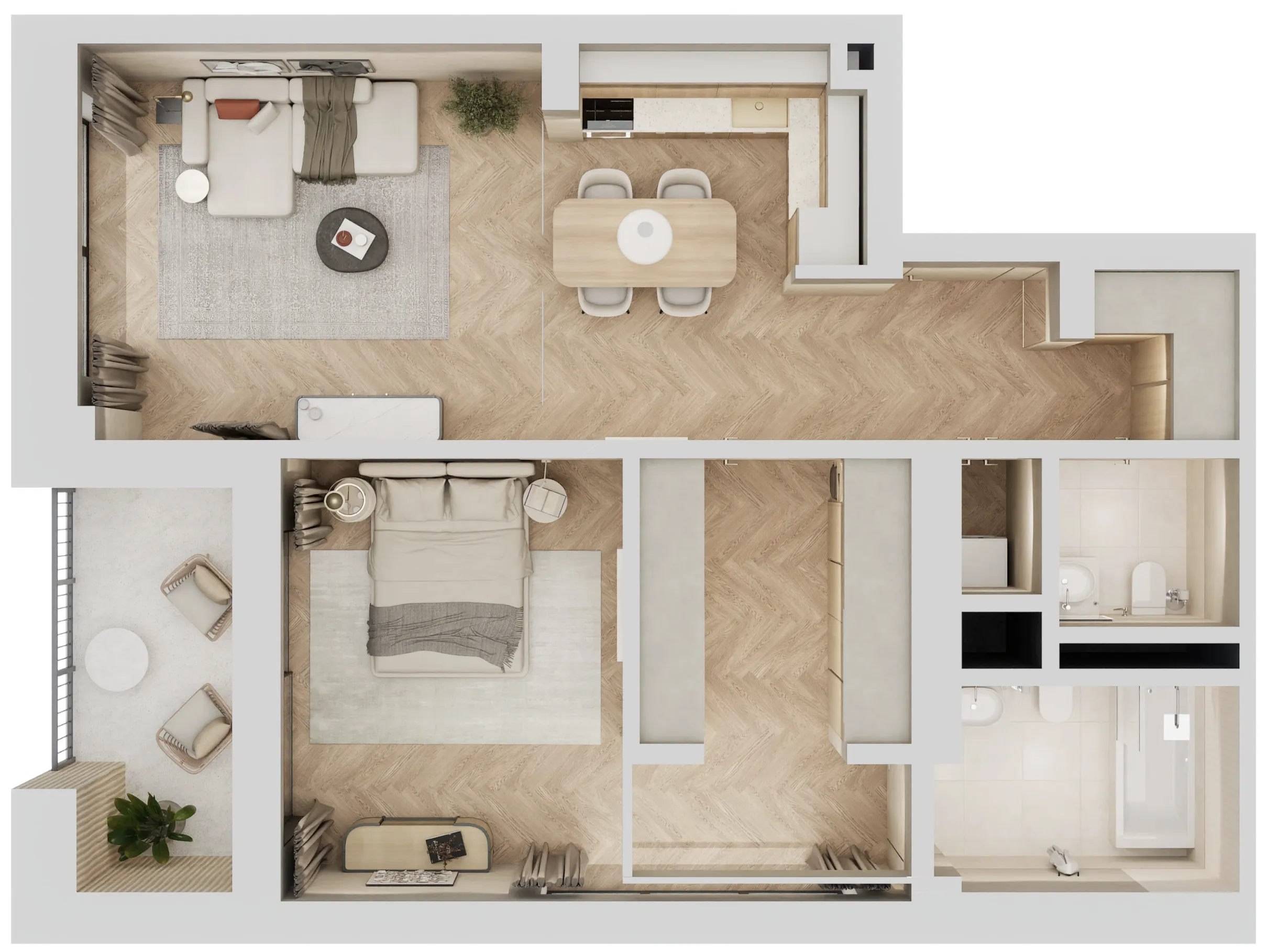 1 bedroom layout