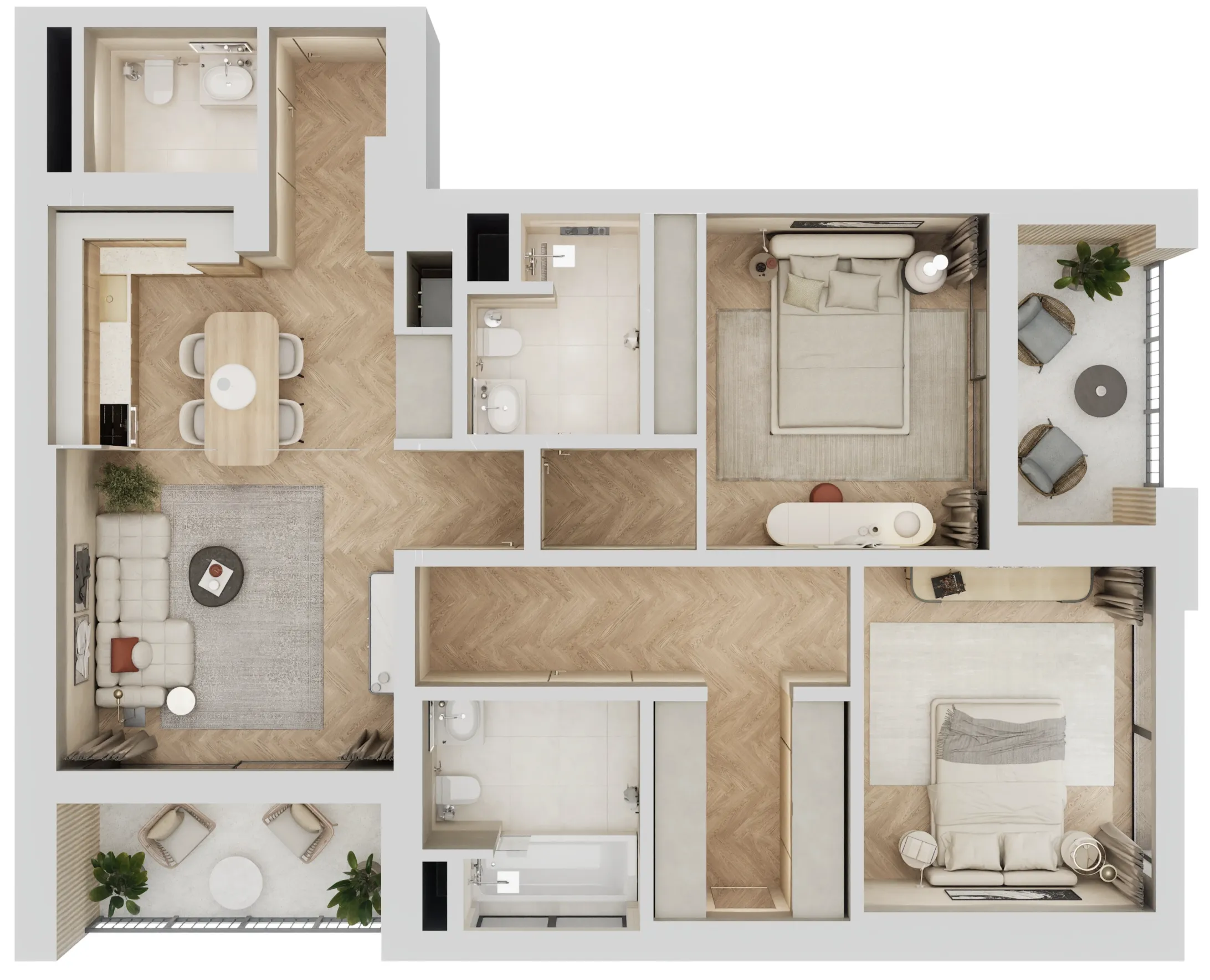 2 bedroom layout