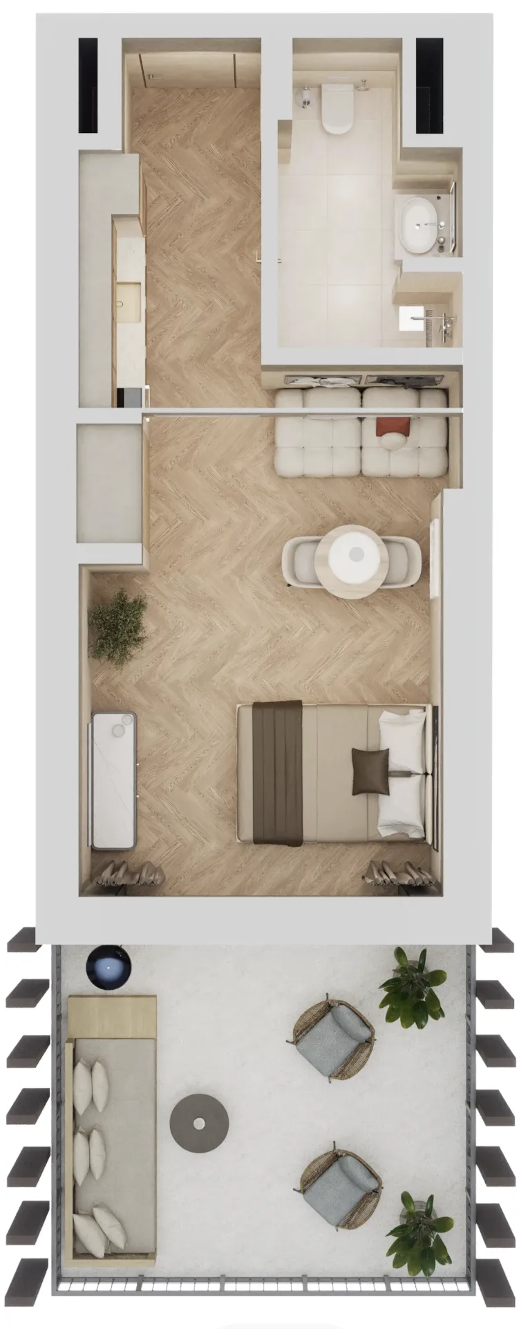 0 bedroom layout