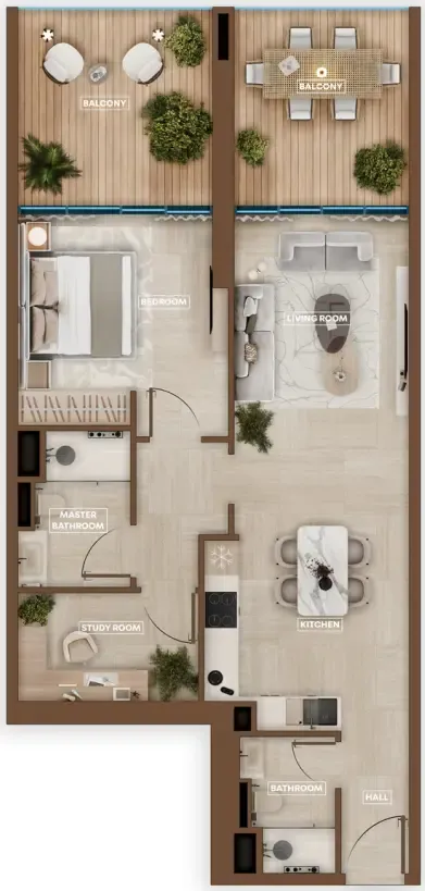1 bedroom layout