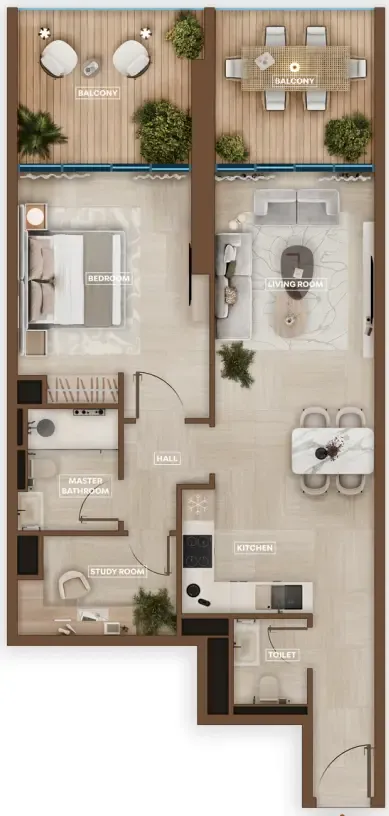 1 bedroom layout