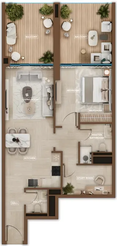 1 bedroom layout