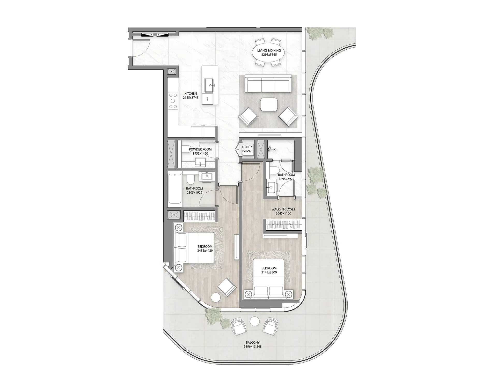 2 bedroom layout