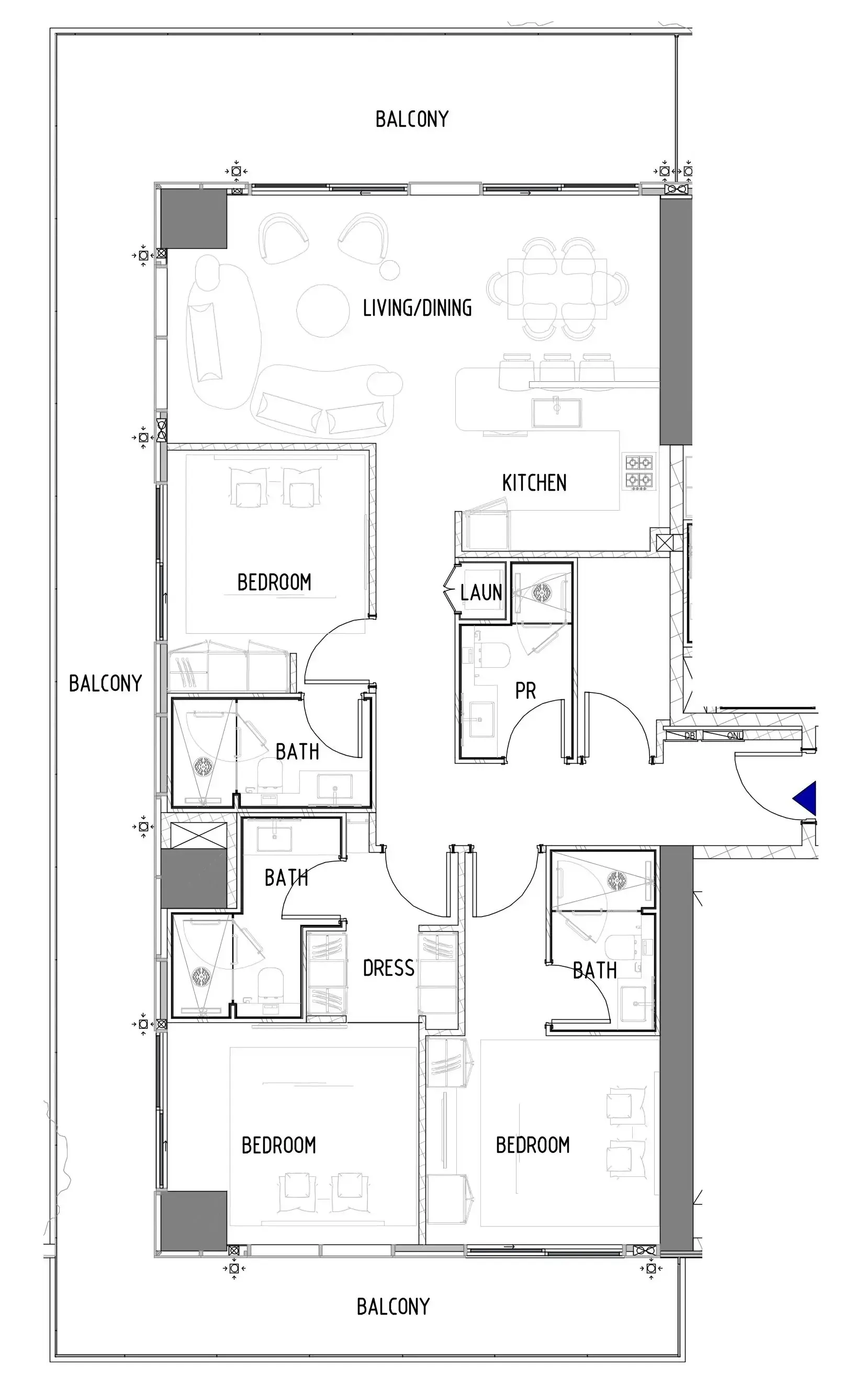 3 bedroom layout