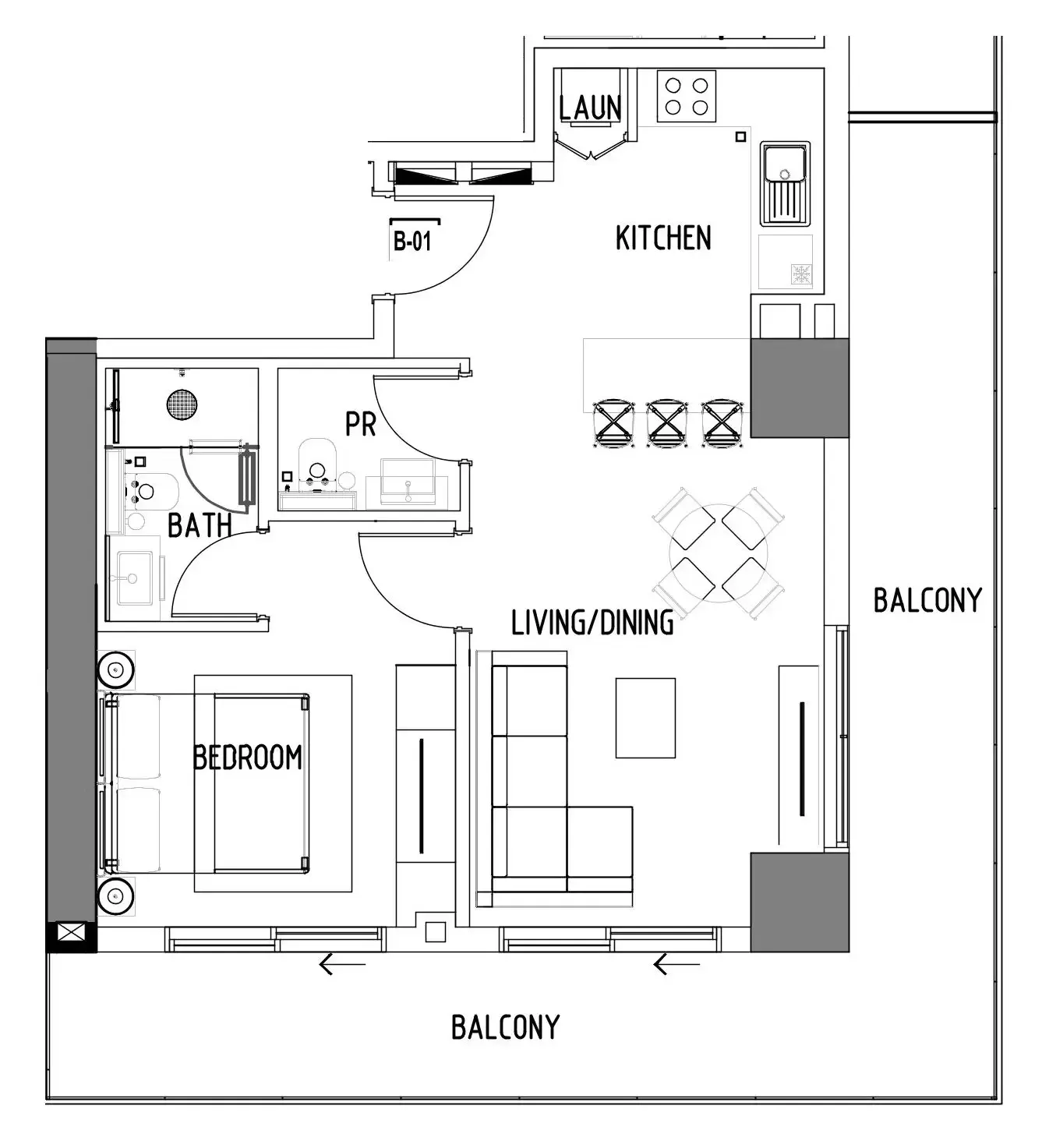 1 bedroom layout