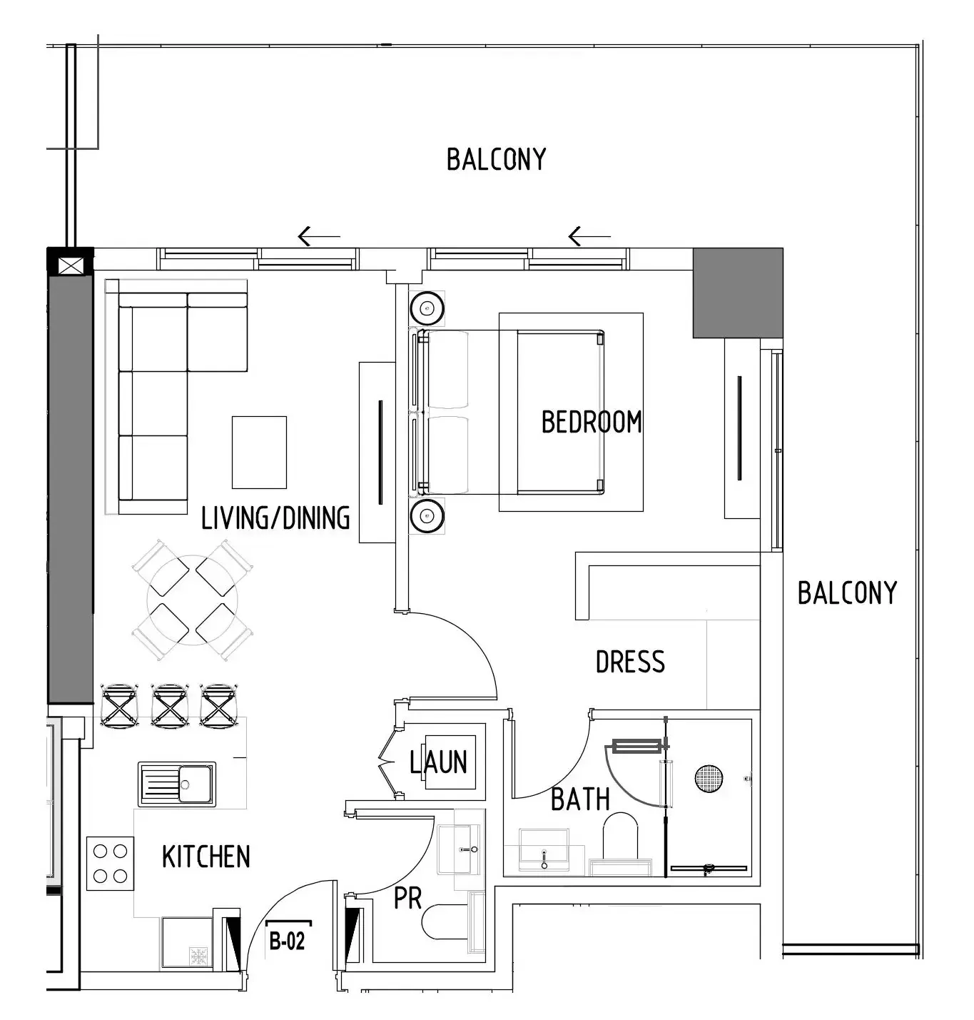 1 bedroom layout