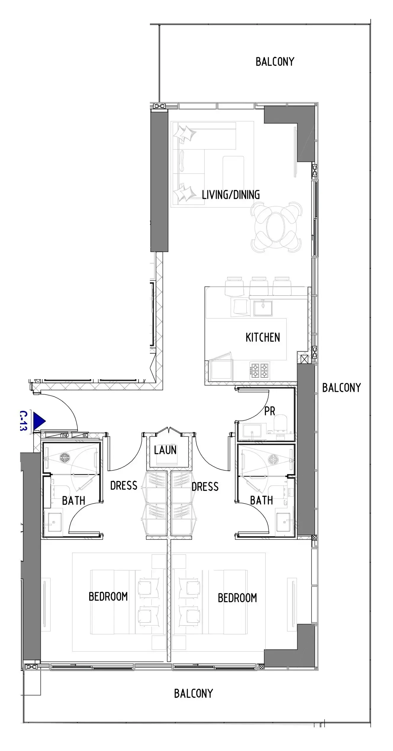 2 bedroom layout