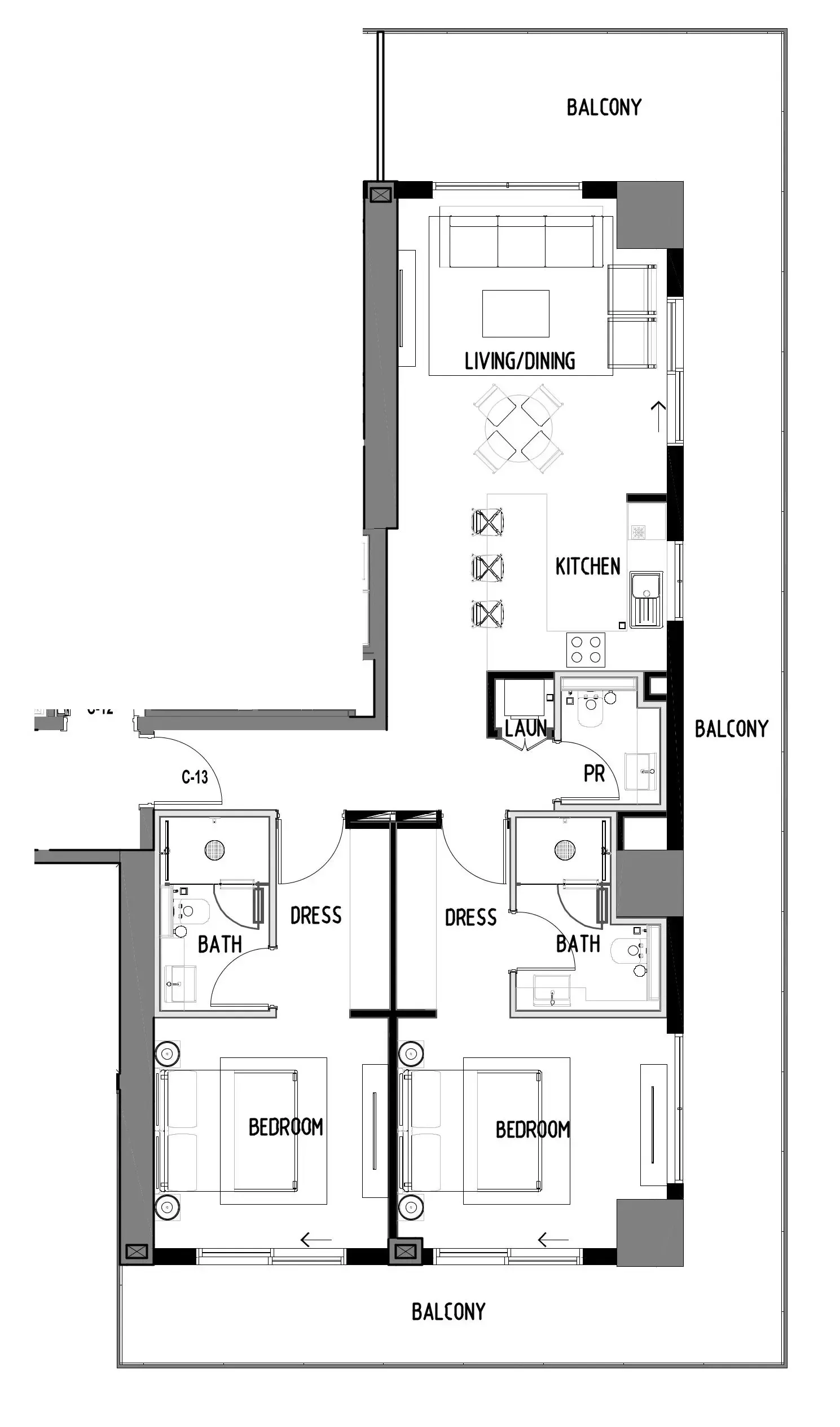 2 bedroom layout