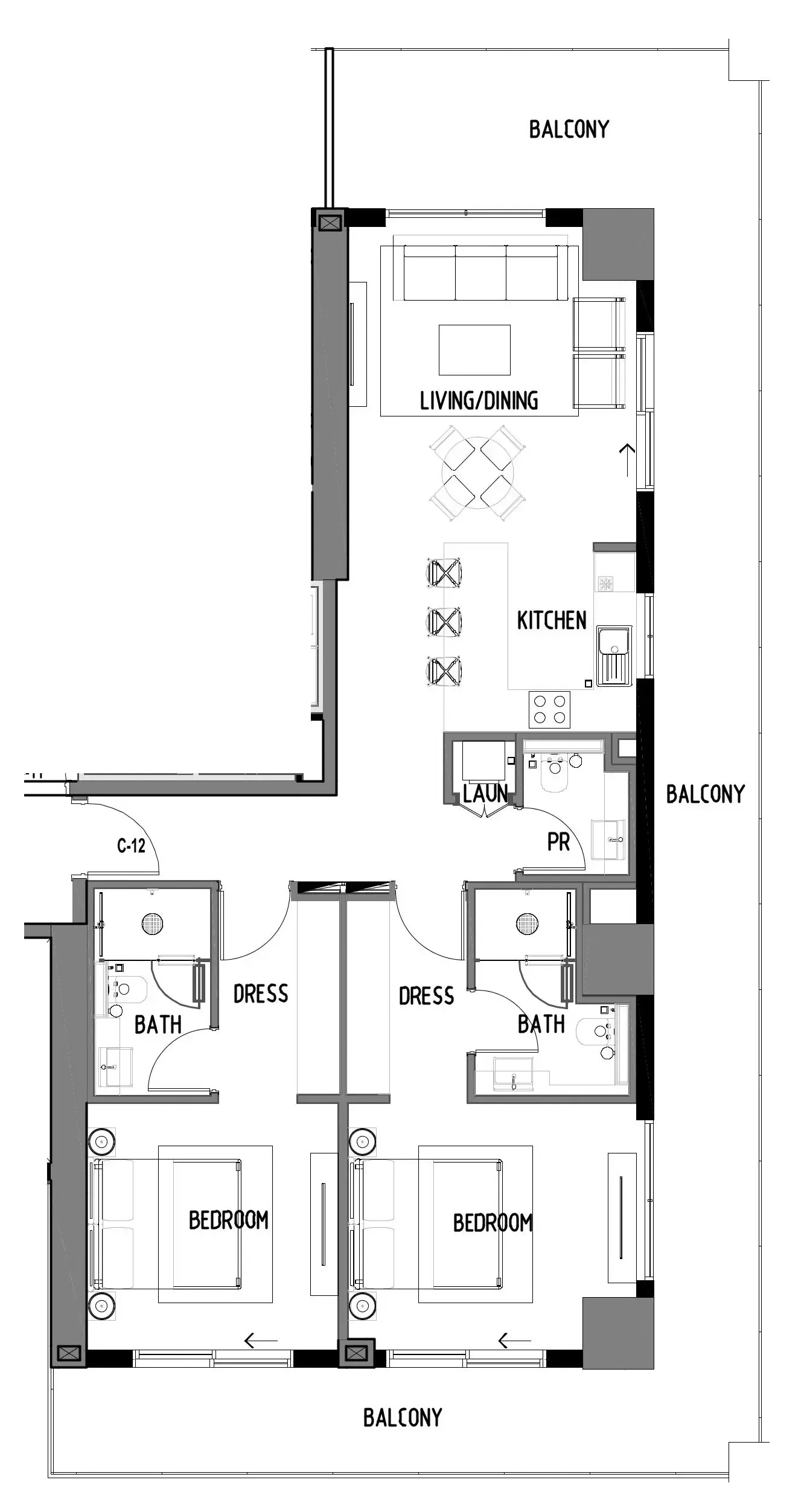 2 bedroom layout