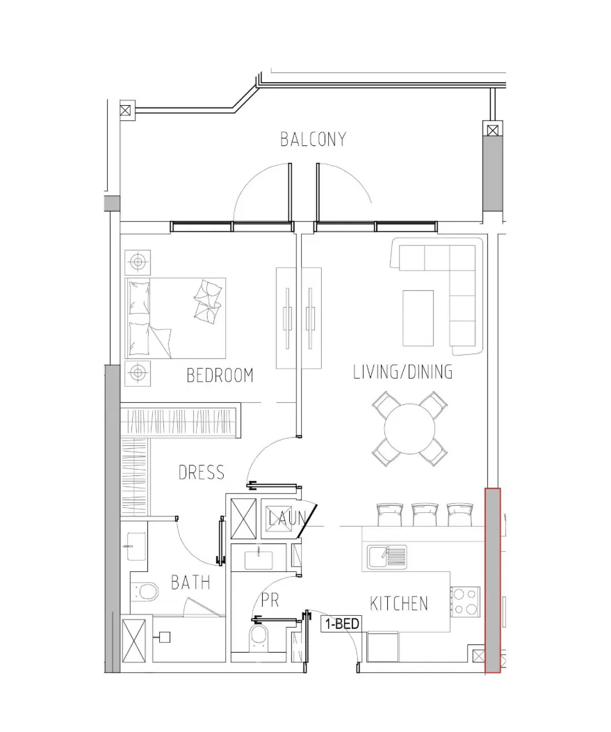 1 bedroom layout