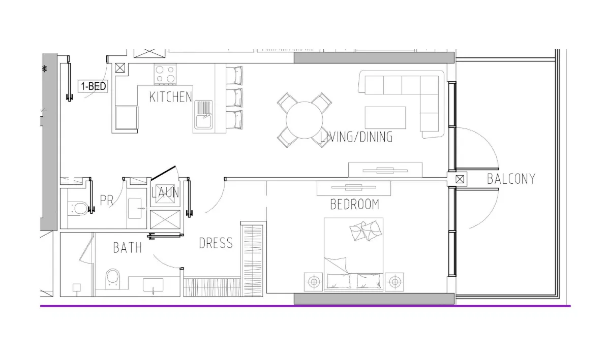 1 bedroom layout