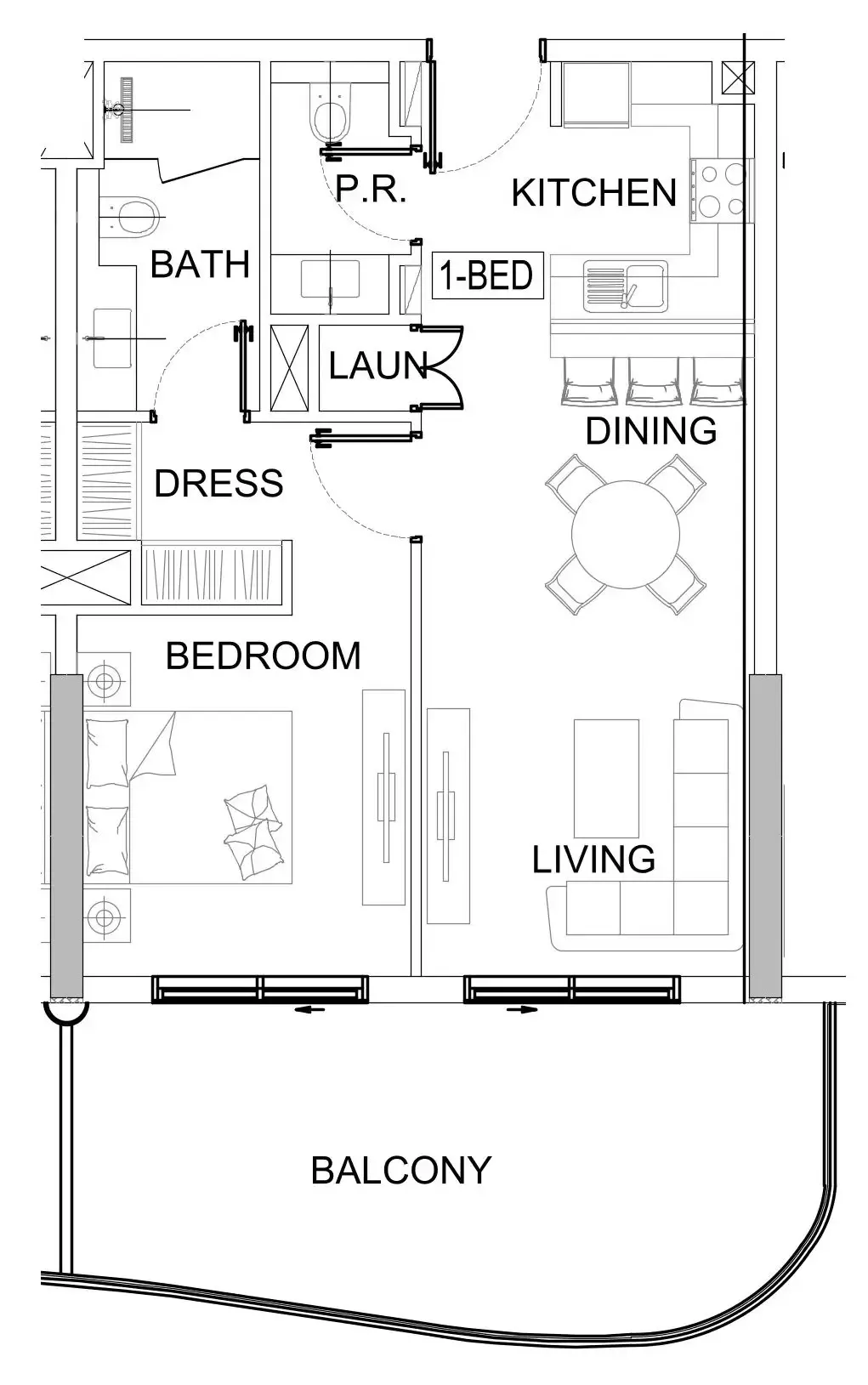 1 bedroom layout