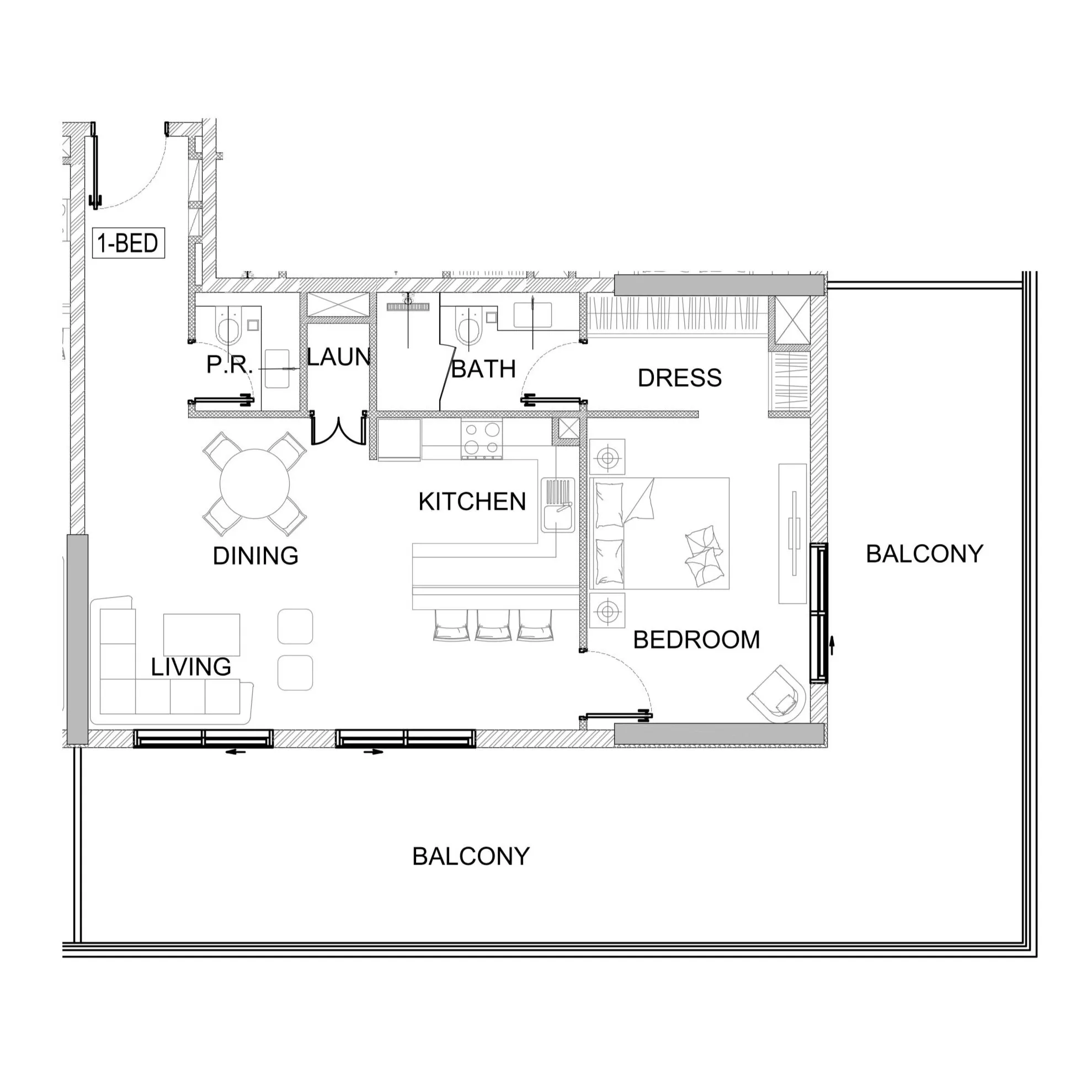 1 bedroom layout