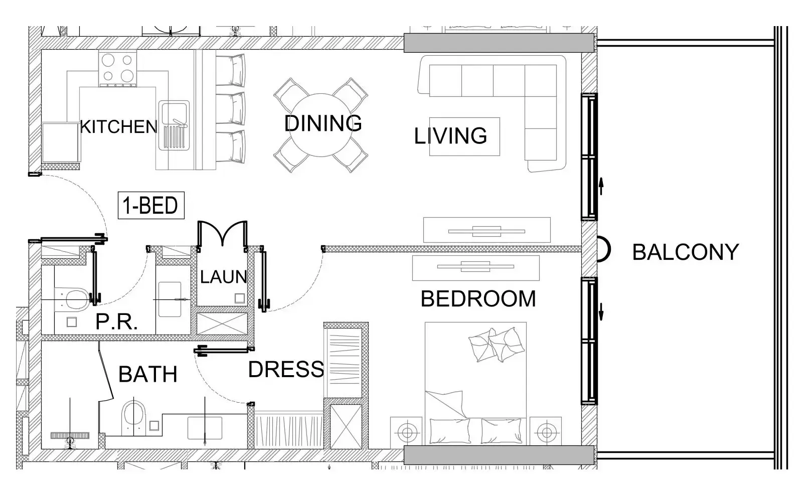 1 bedroom layout