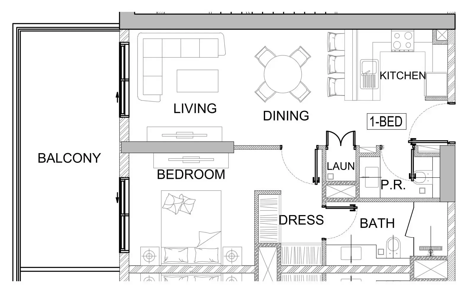 1 bedroom layout