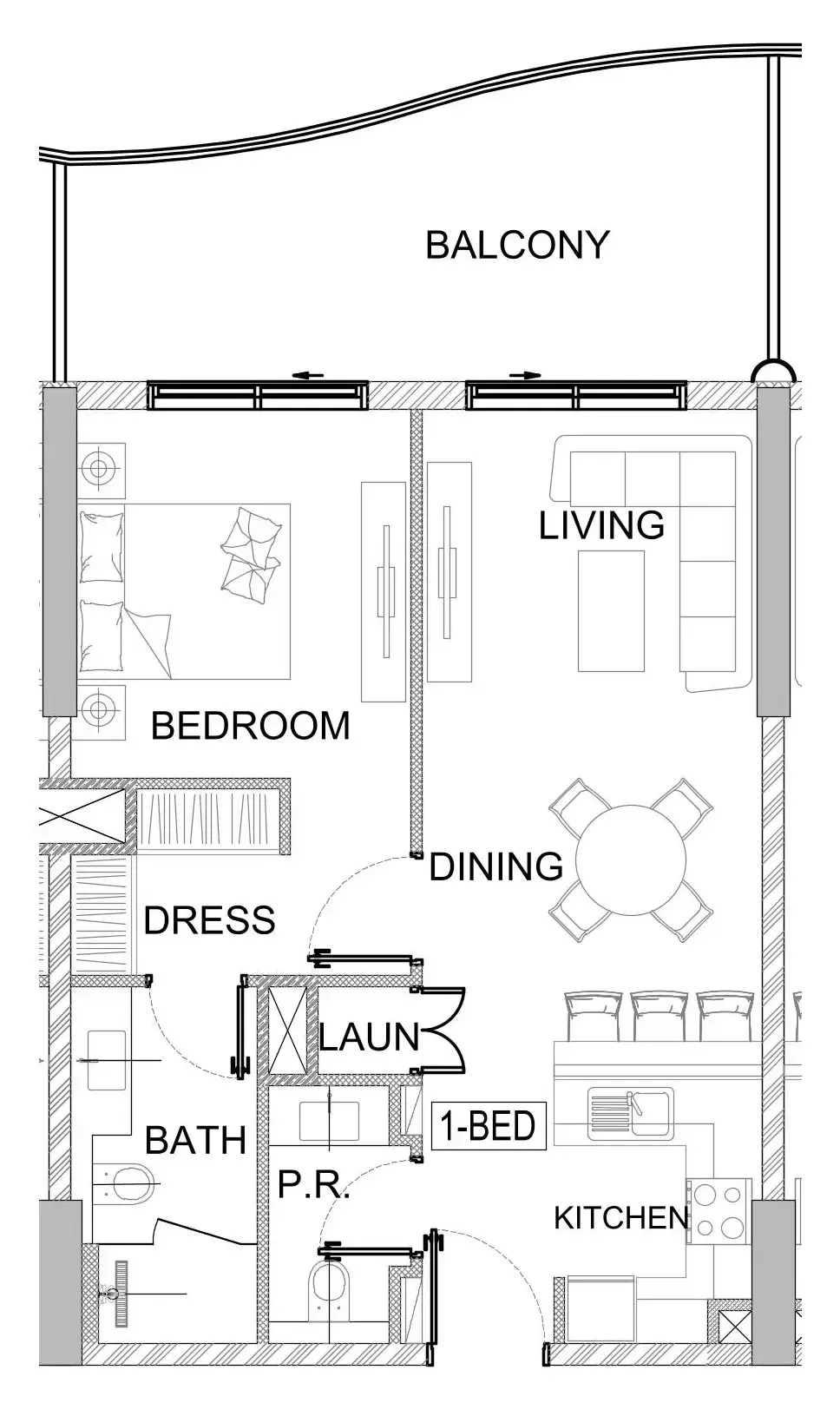1 bedroom layout