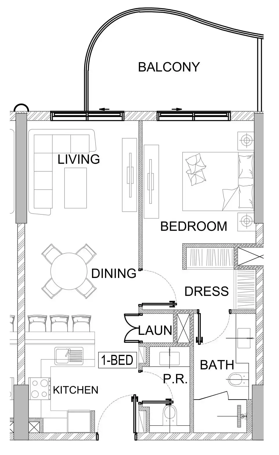 1 bedroom layout