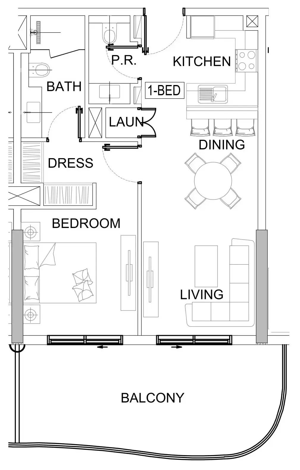 1 bedroom layout