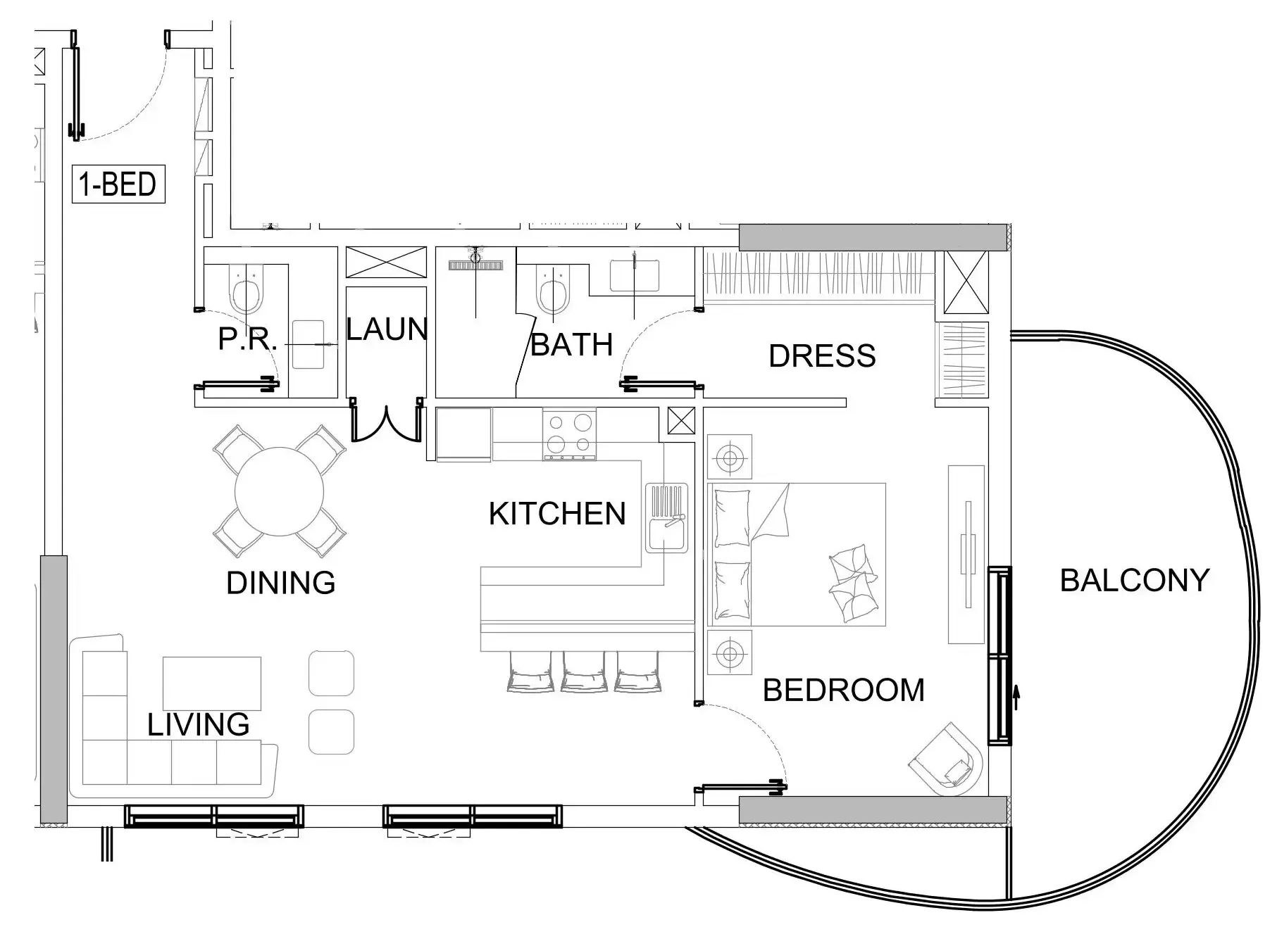 1 bedroom layout