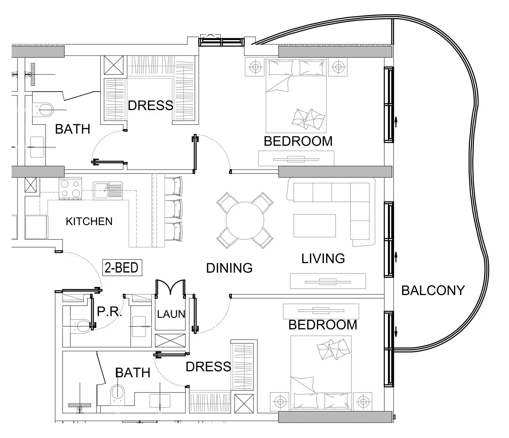 2 bedroom layout