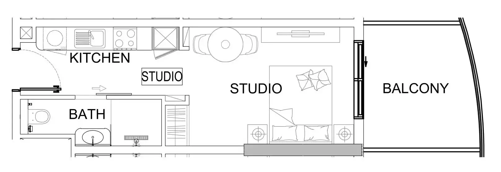 0 bedroom layout