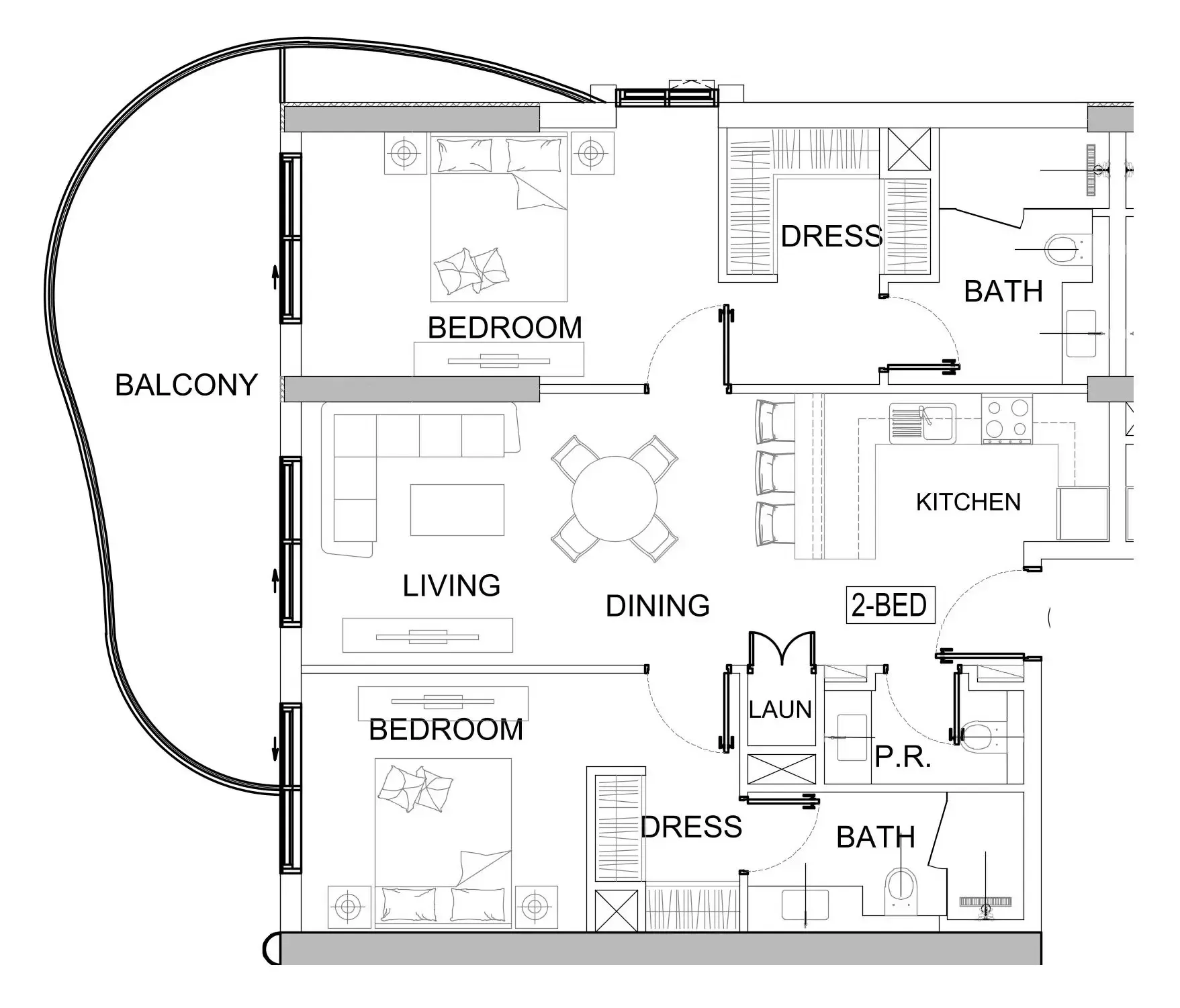 2 bedroom layout