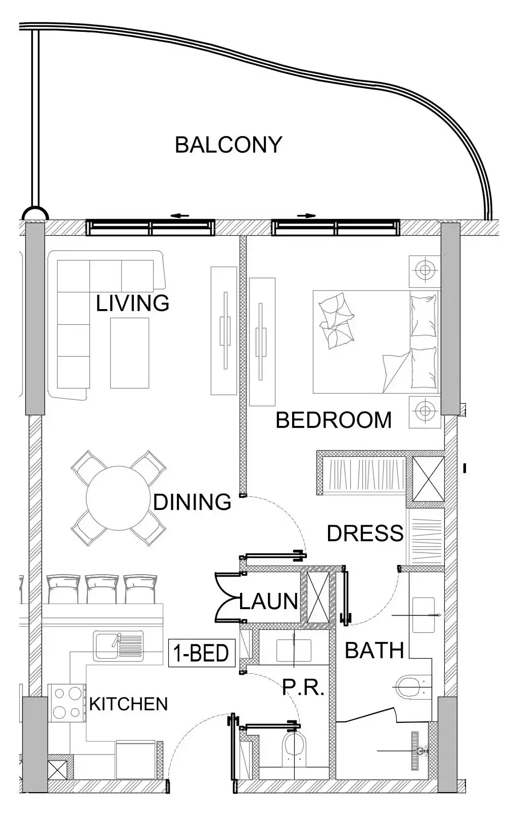 1 bedroom layout