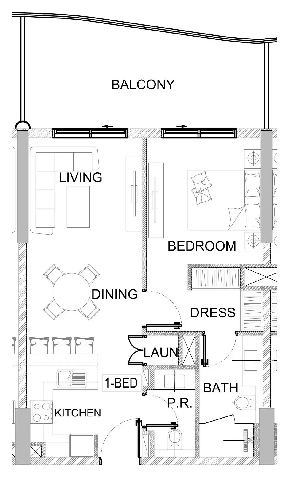 1 bedroom layout