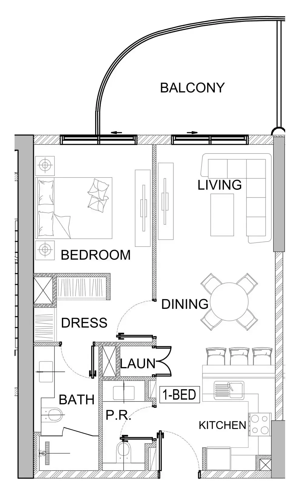 1 bedroom layout