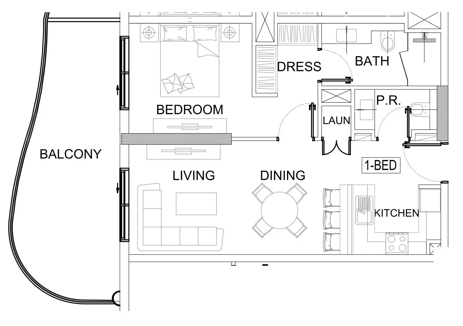 1 bedroom layout