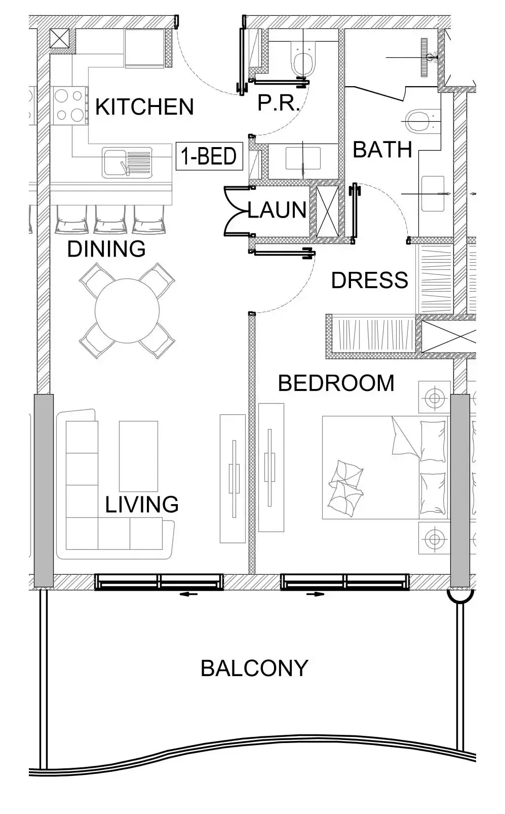 1 bedroom layout