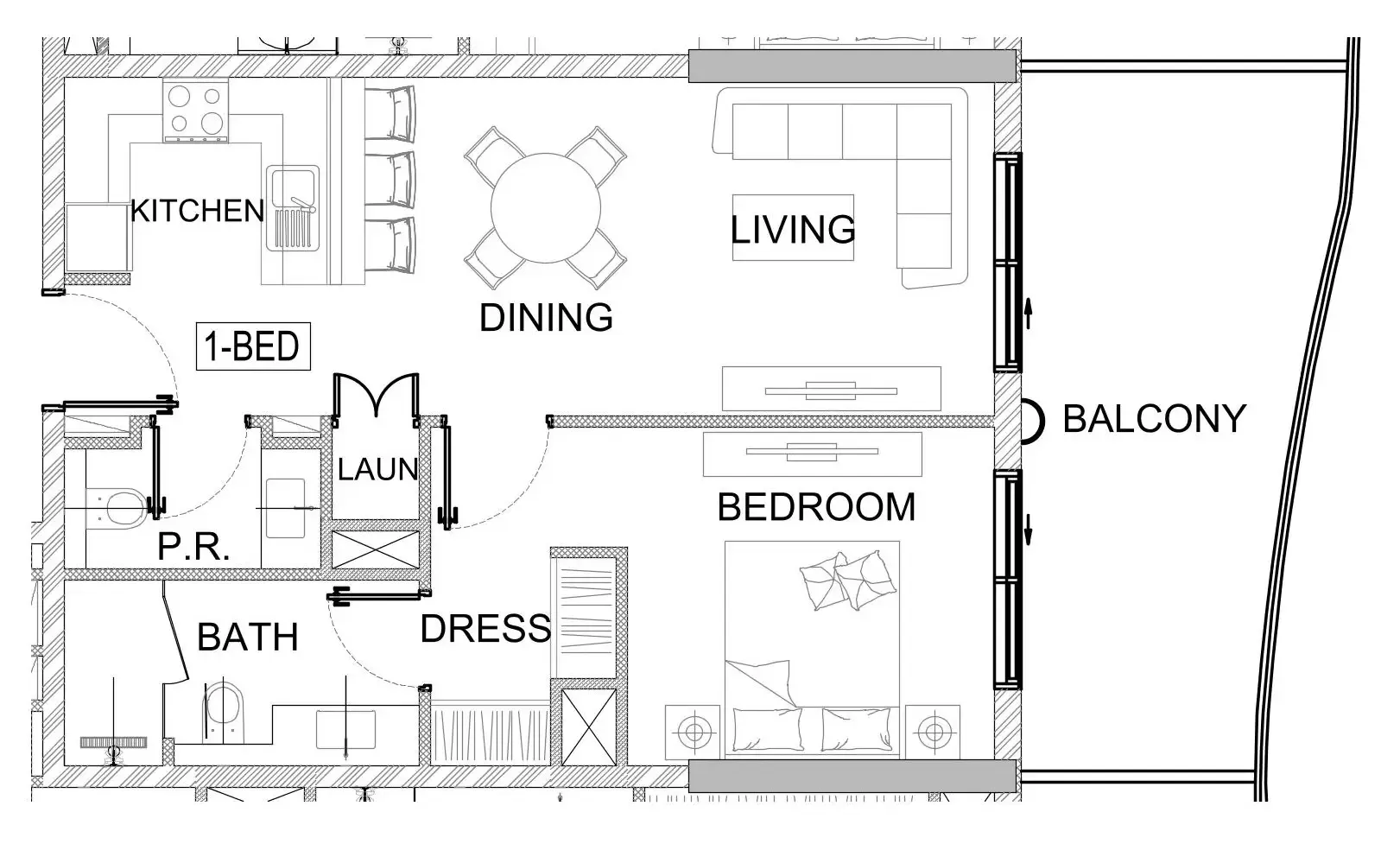 1 bedroom layout