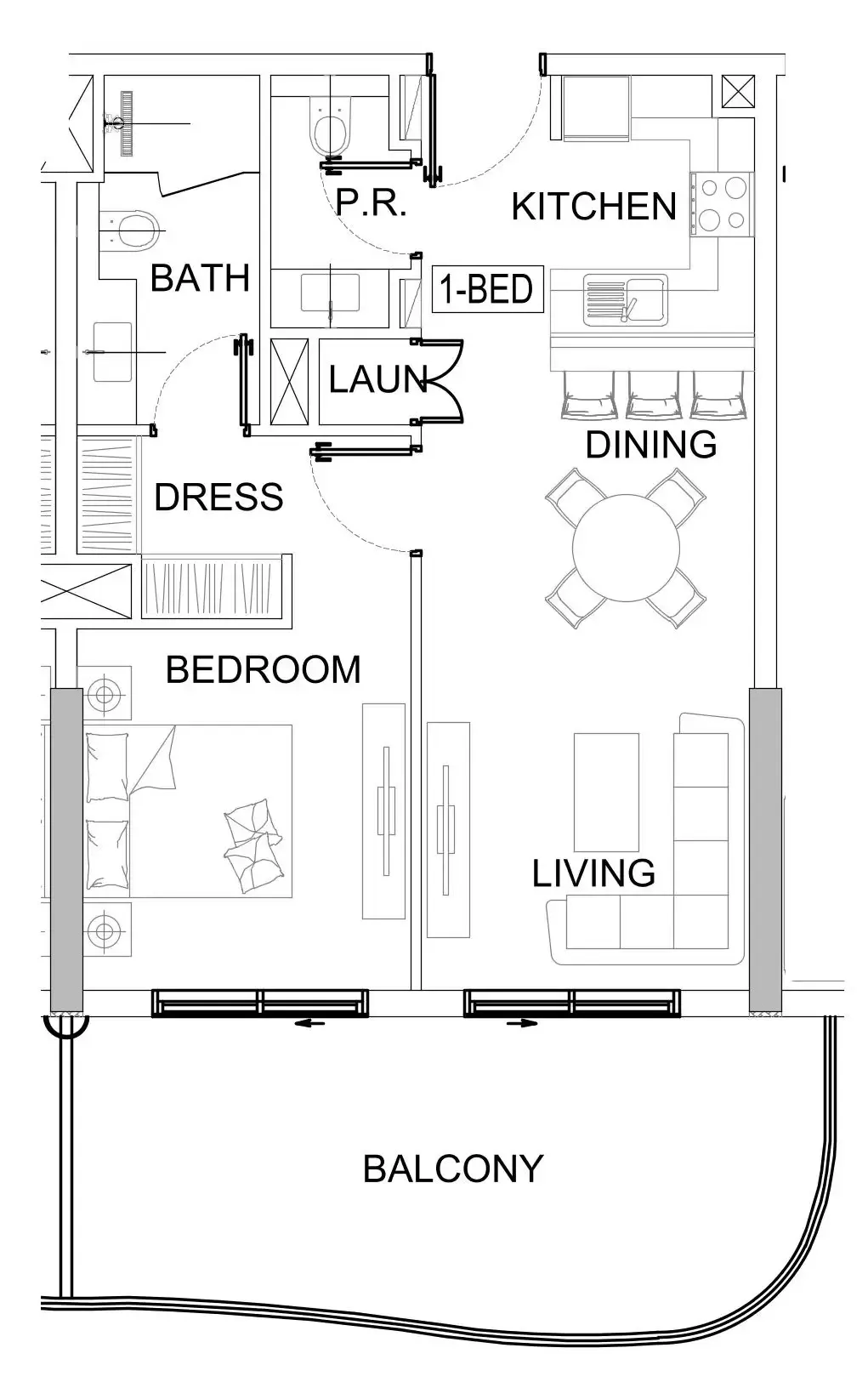 1 bedroom layout