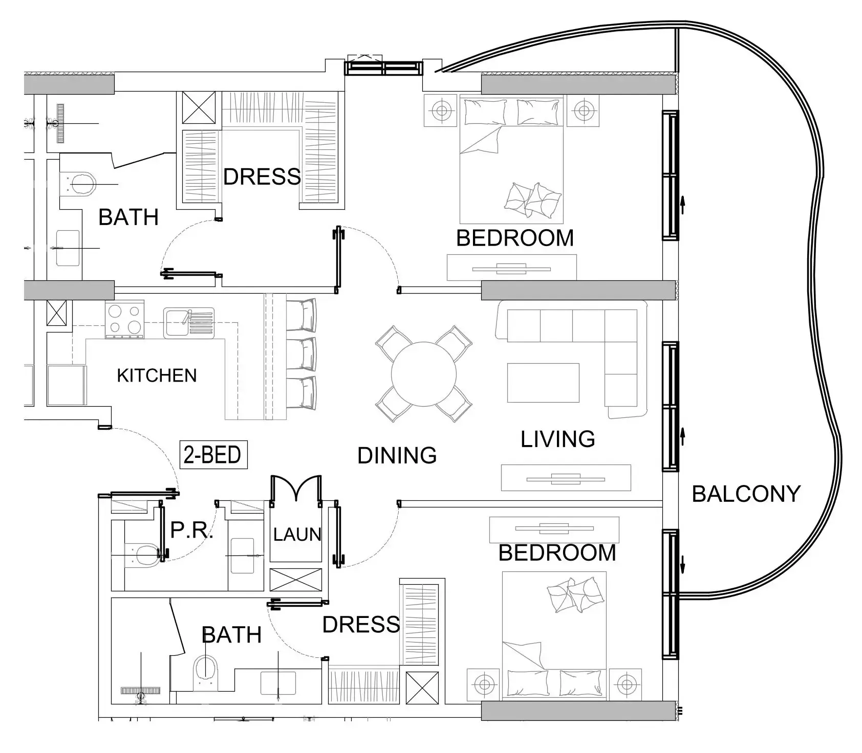 2 bedroom layout