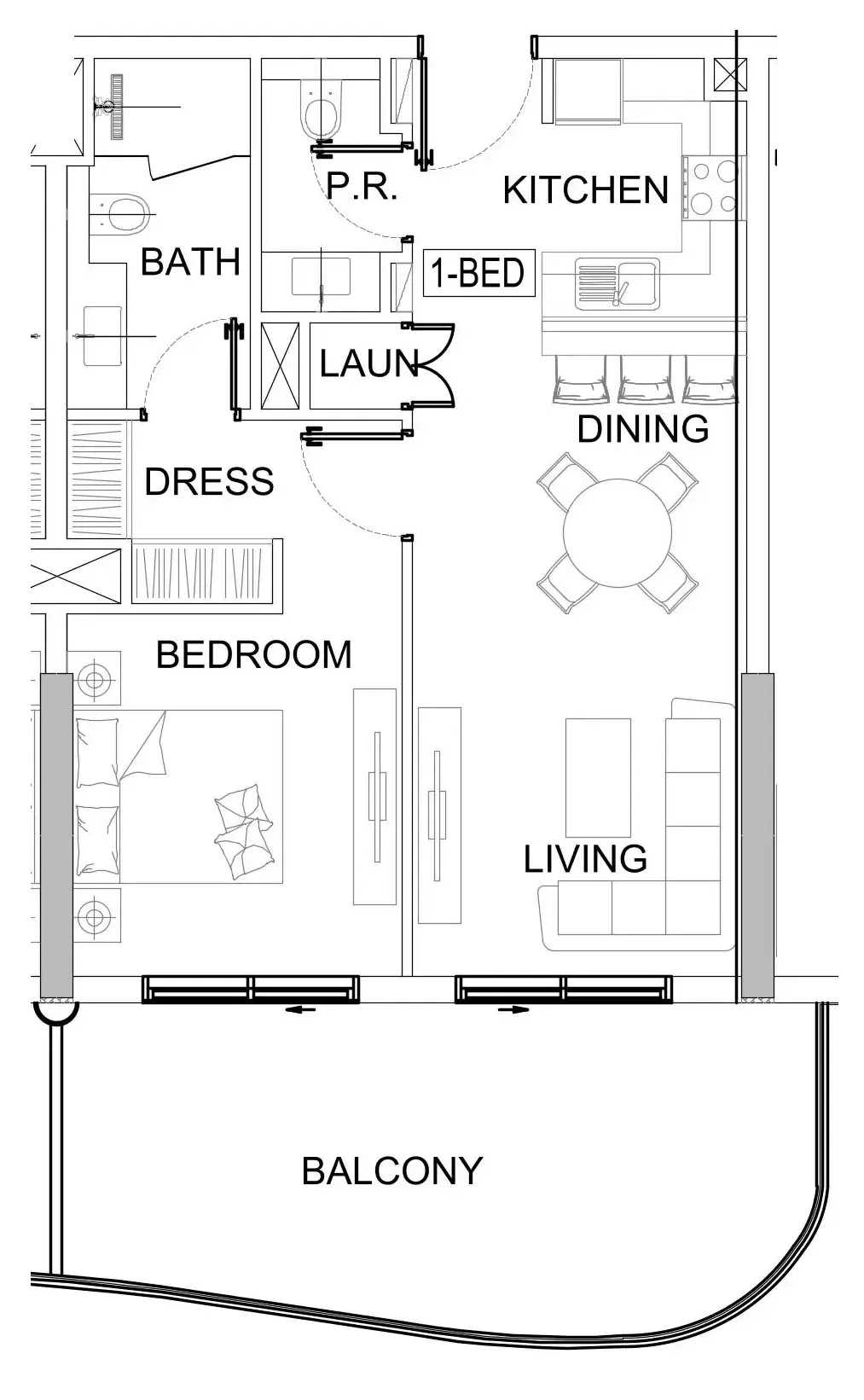 1 bedroom layout