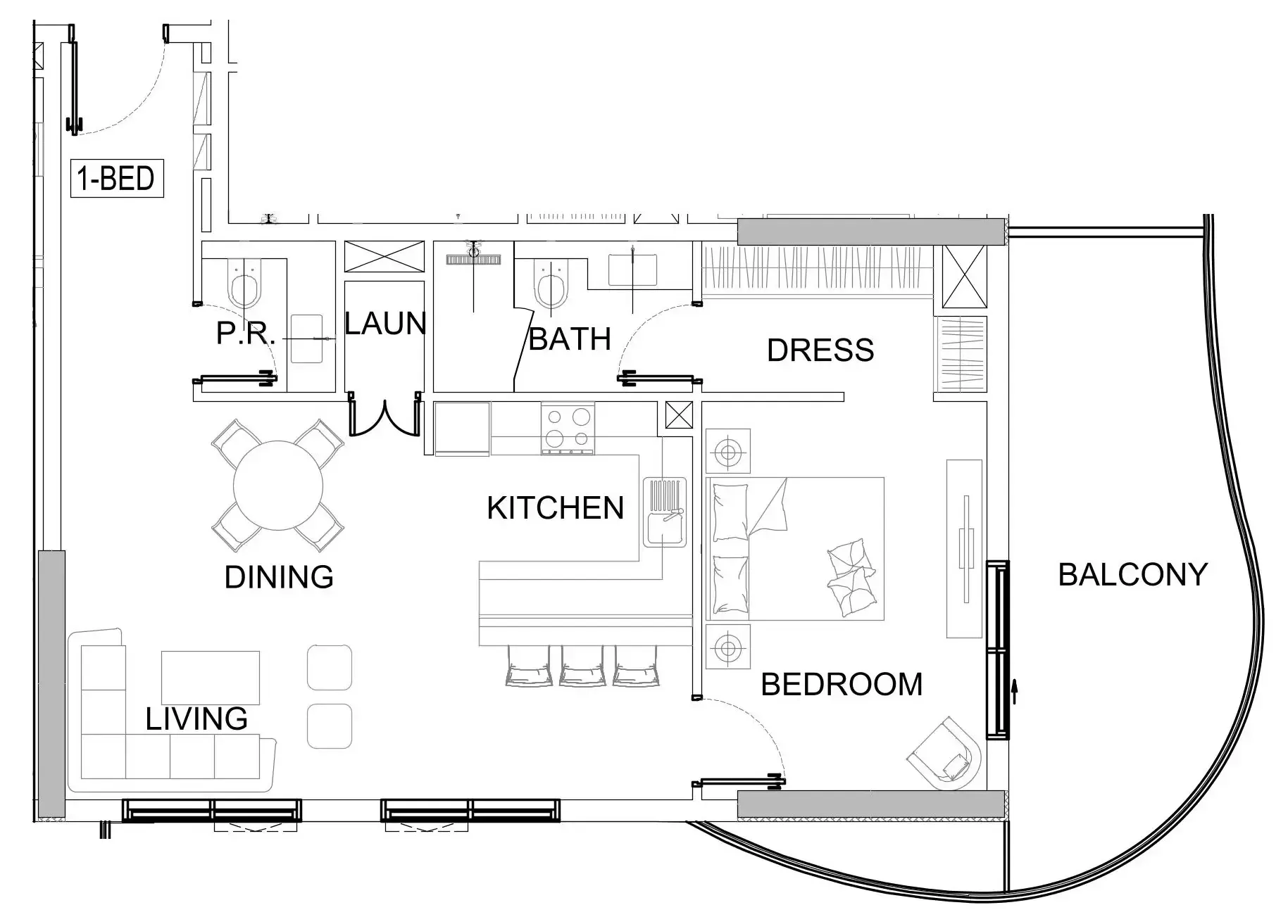 1 bedroom layout