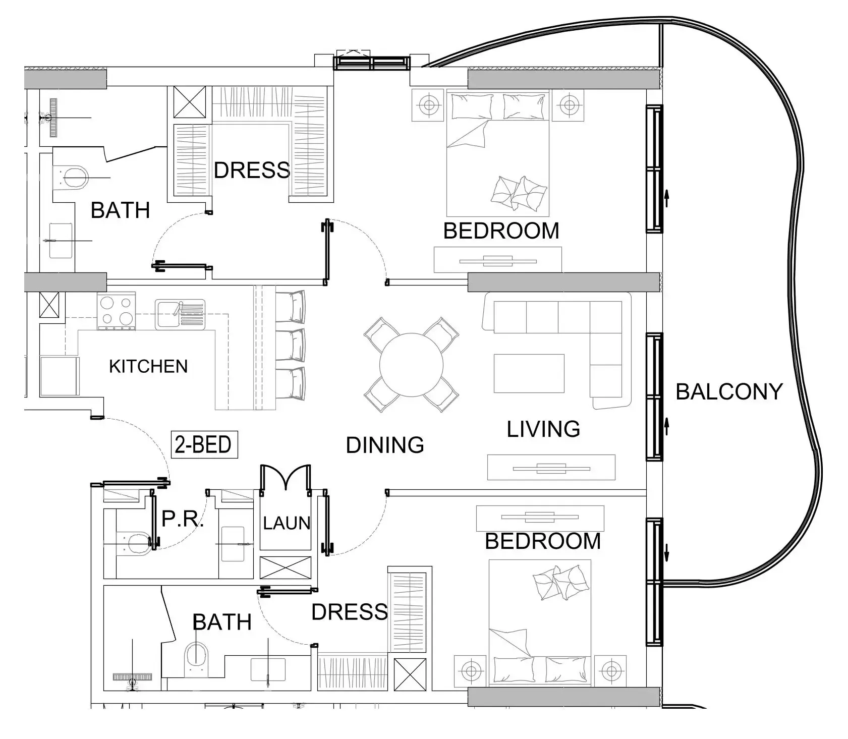 2 bedroom layout