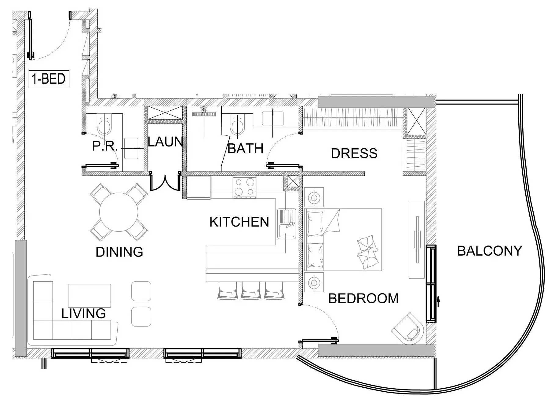 1 bedroom layout