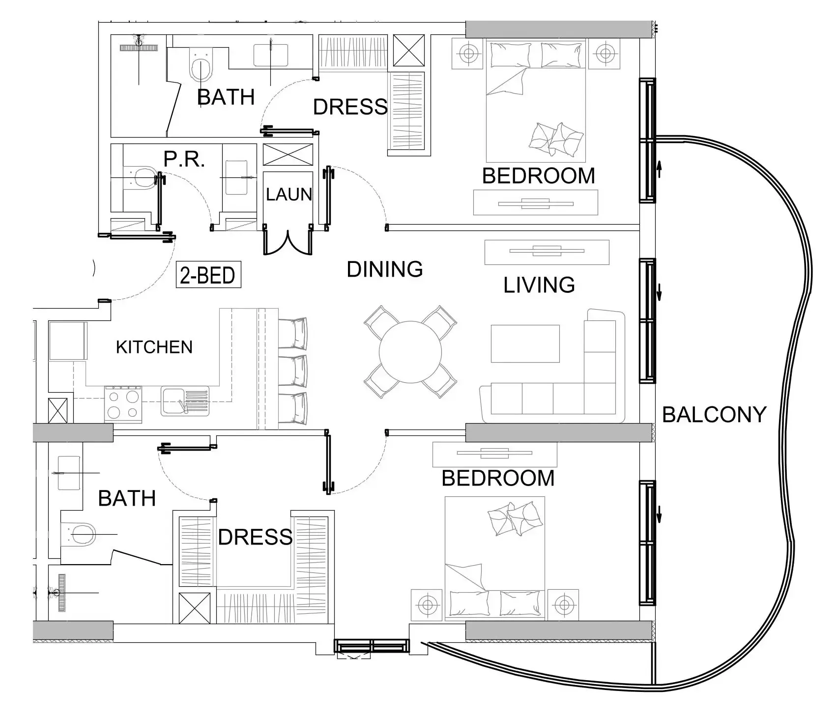 2 bedroom layout
