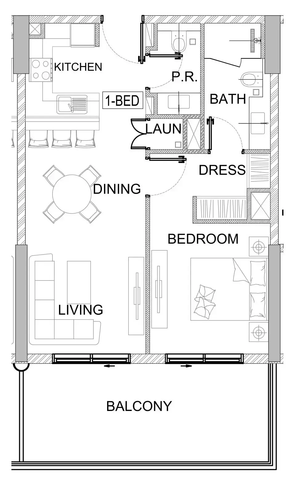 1 bedroom layout
