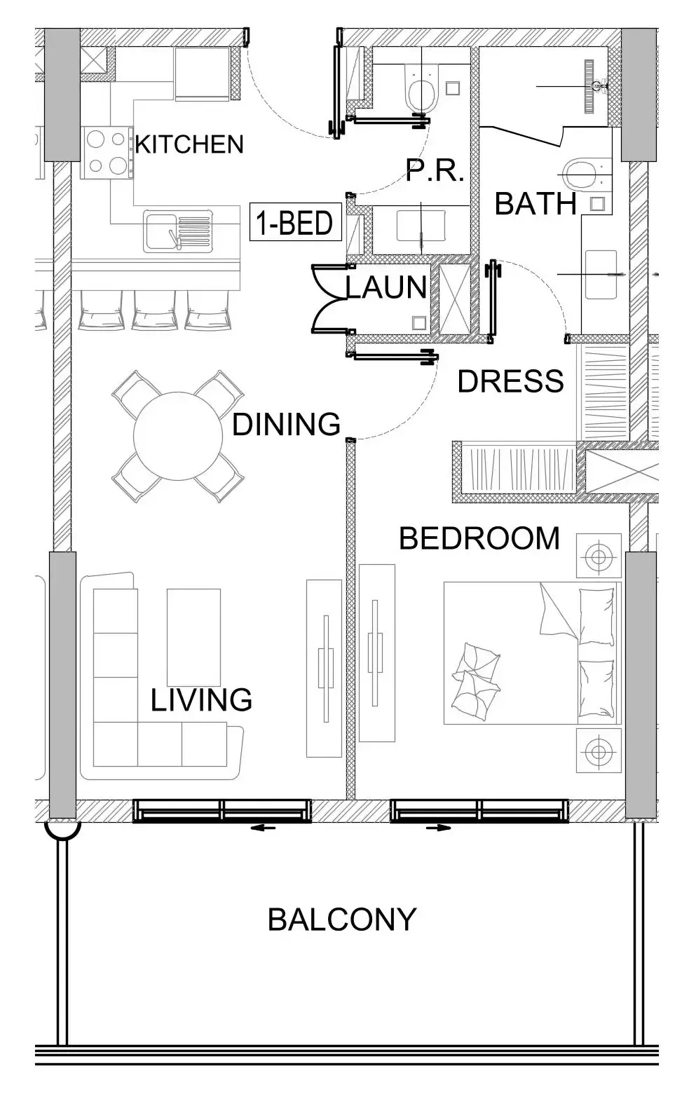 1 bedroom layout