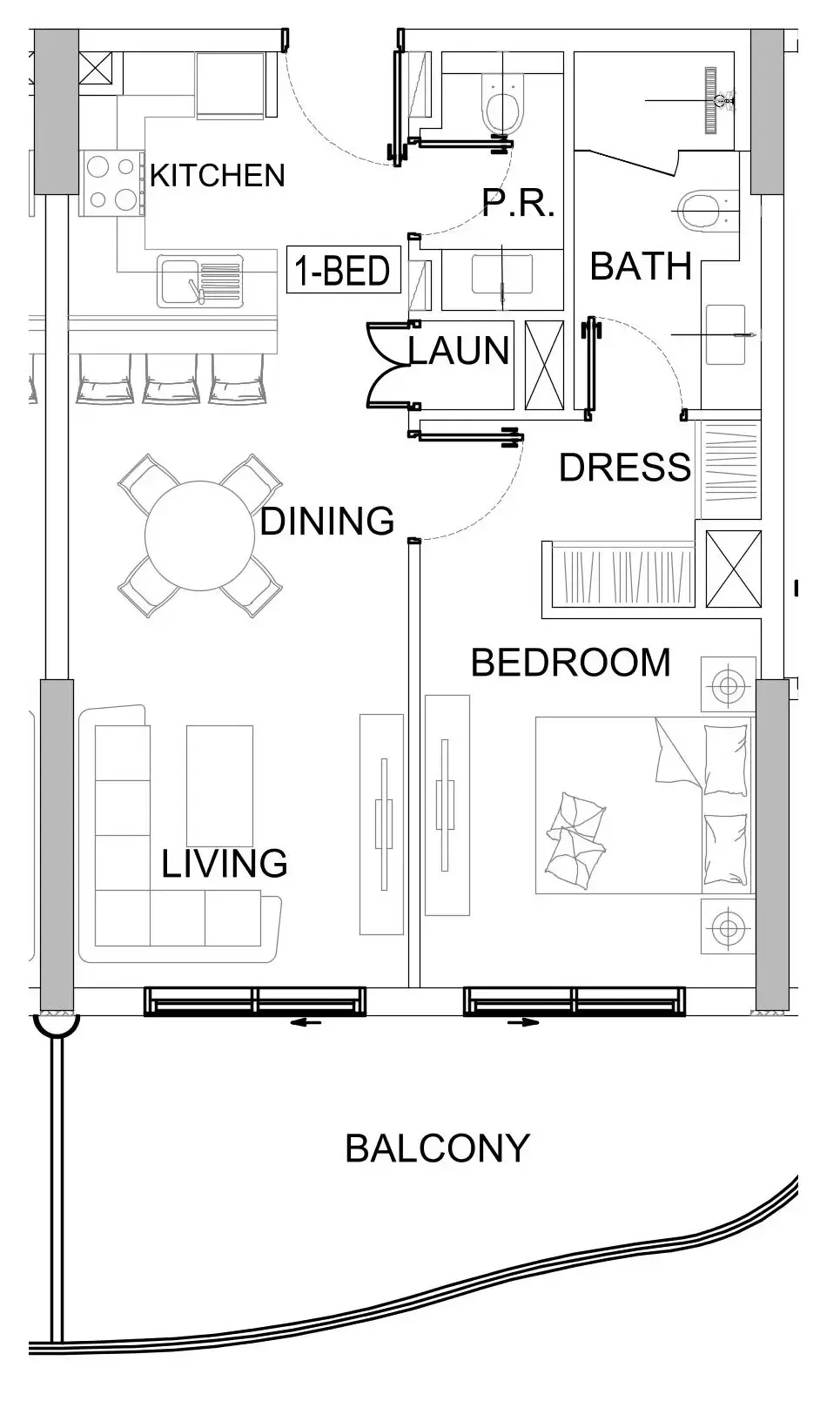 1 bedroom layout