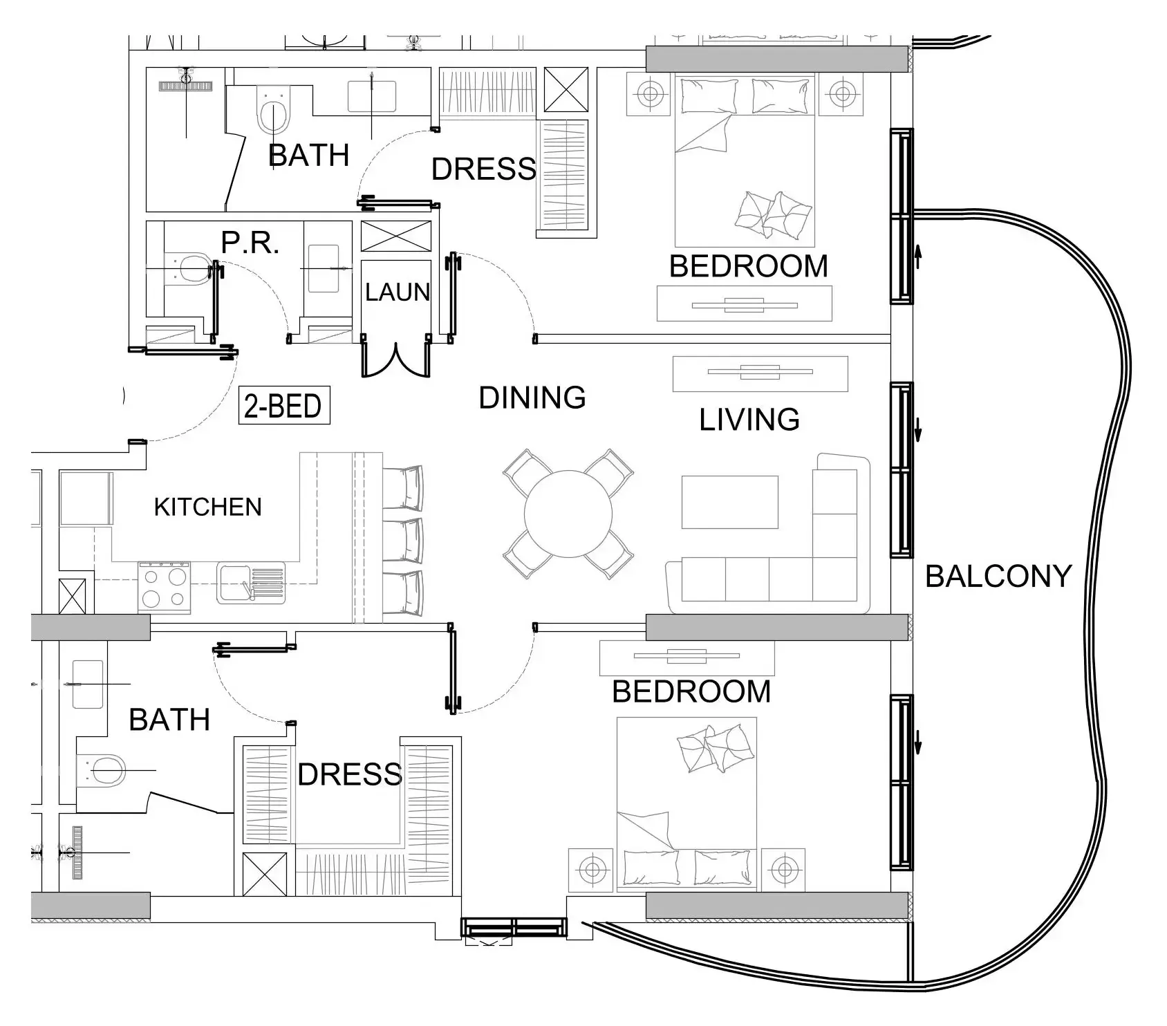2 bedroom layout