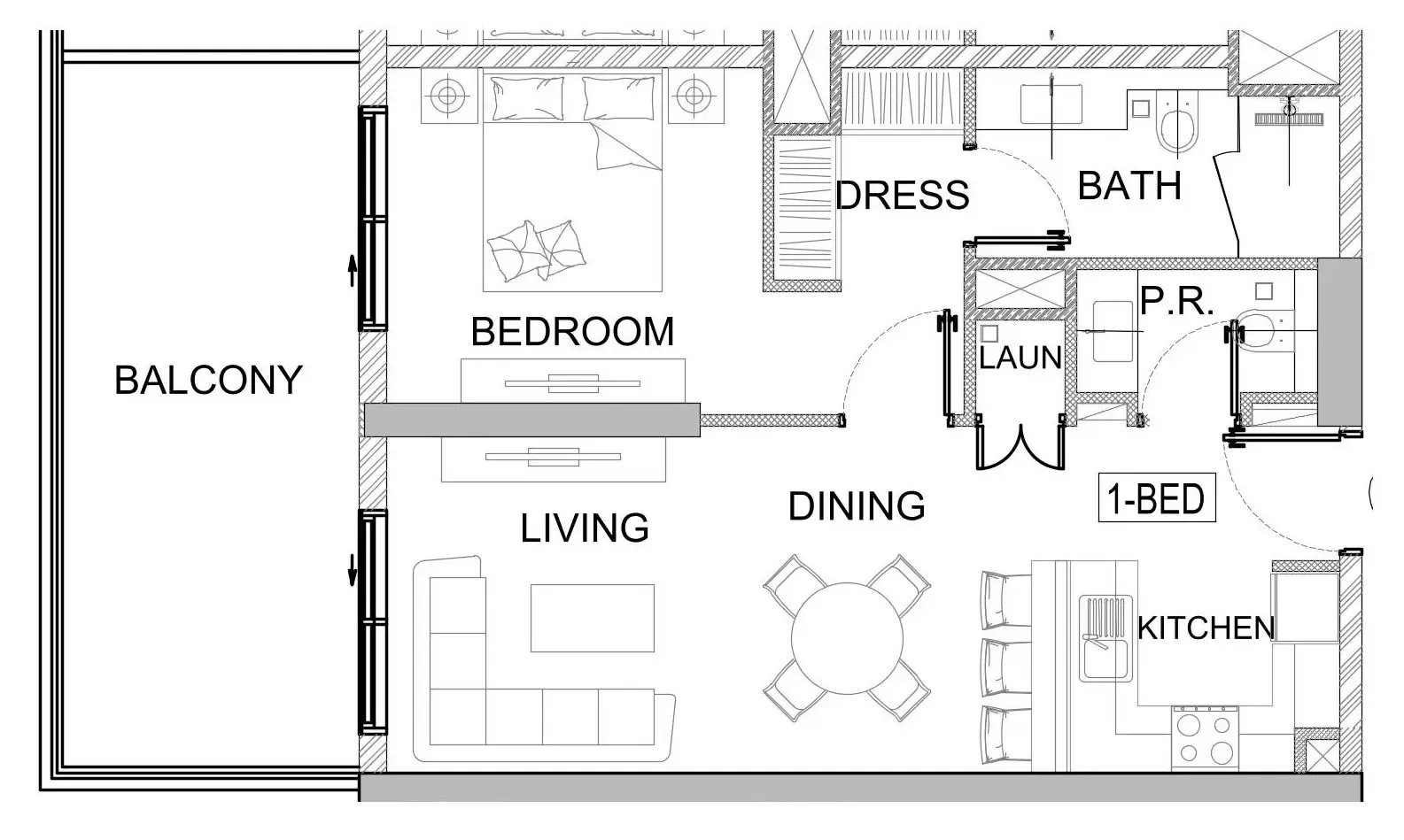 1 bedroom layout