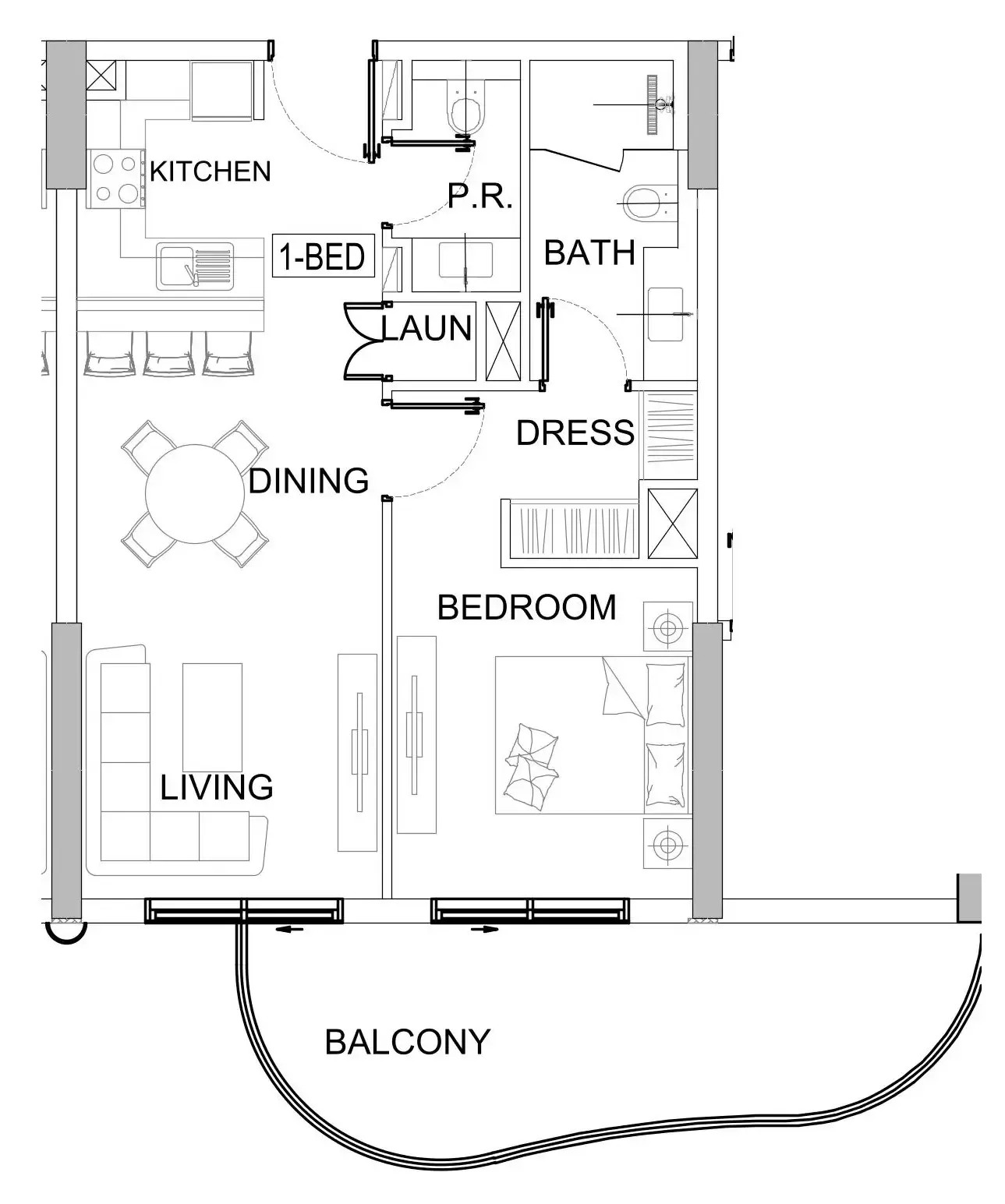 1 bedroom layout