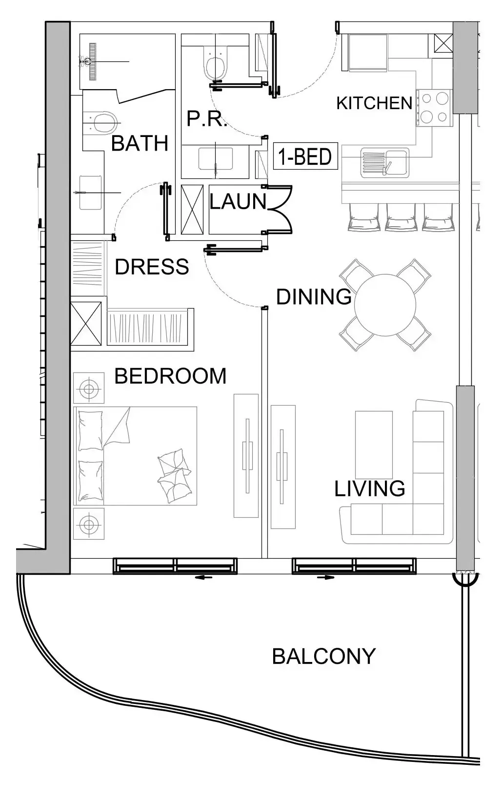 1 bedroom layout