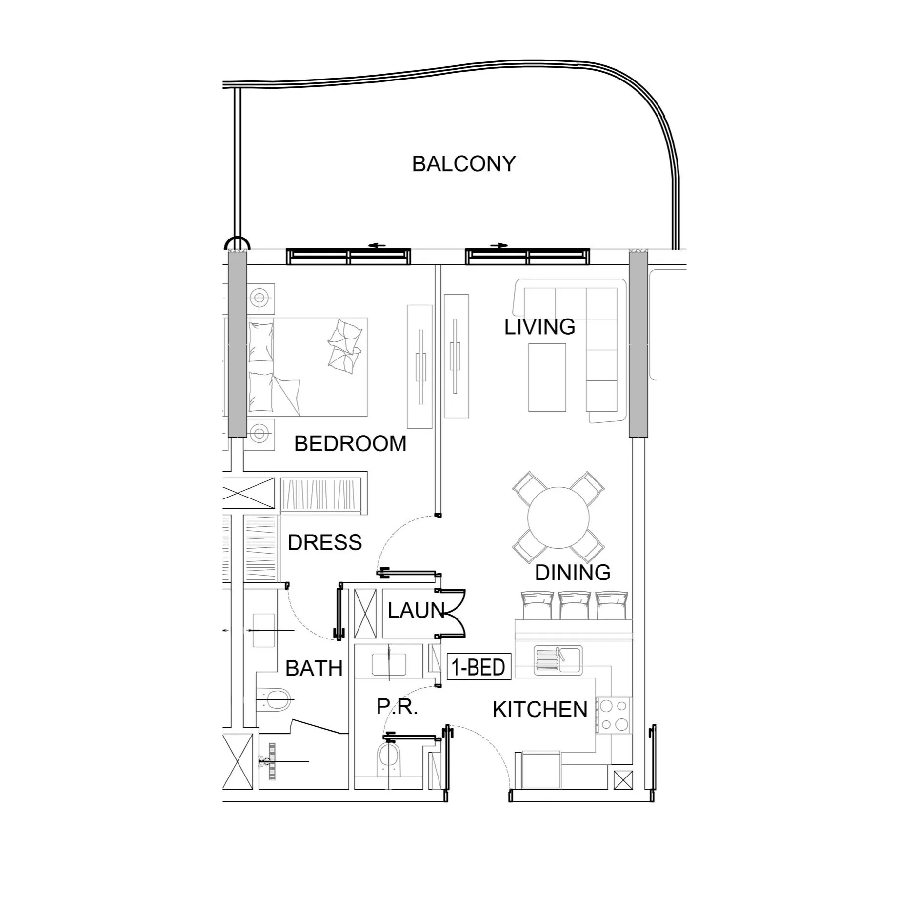 1 bedroom layout