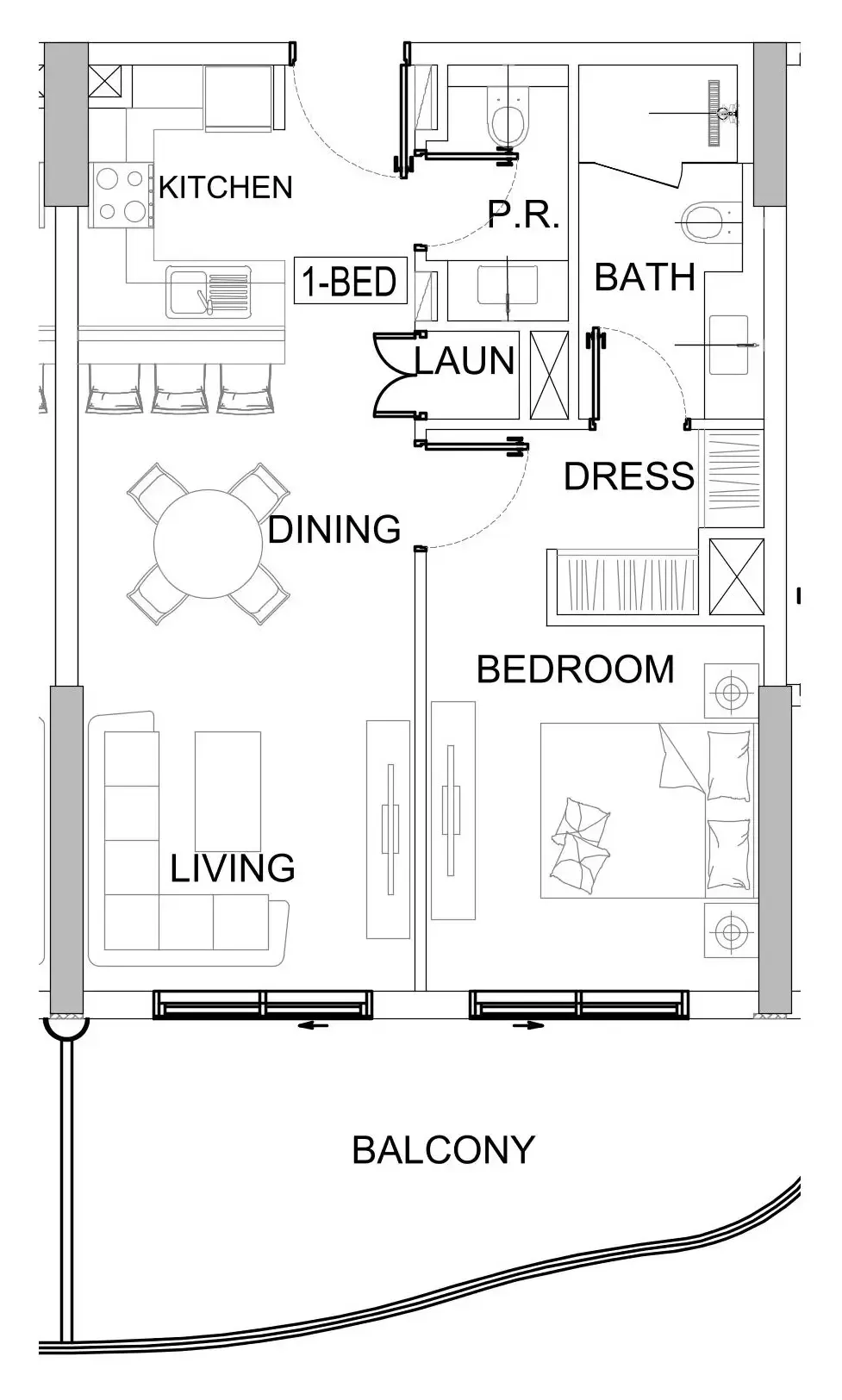 1 bedroom layout