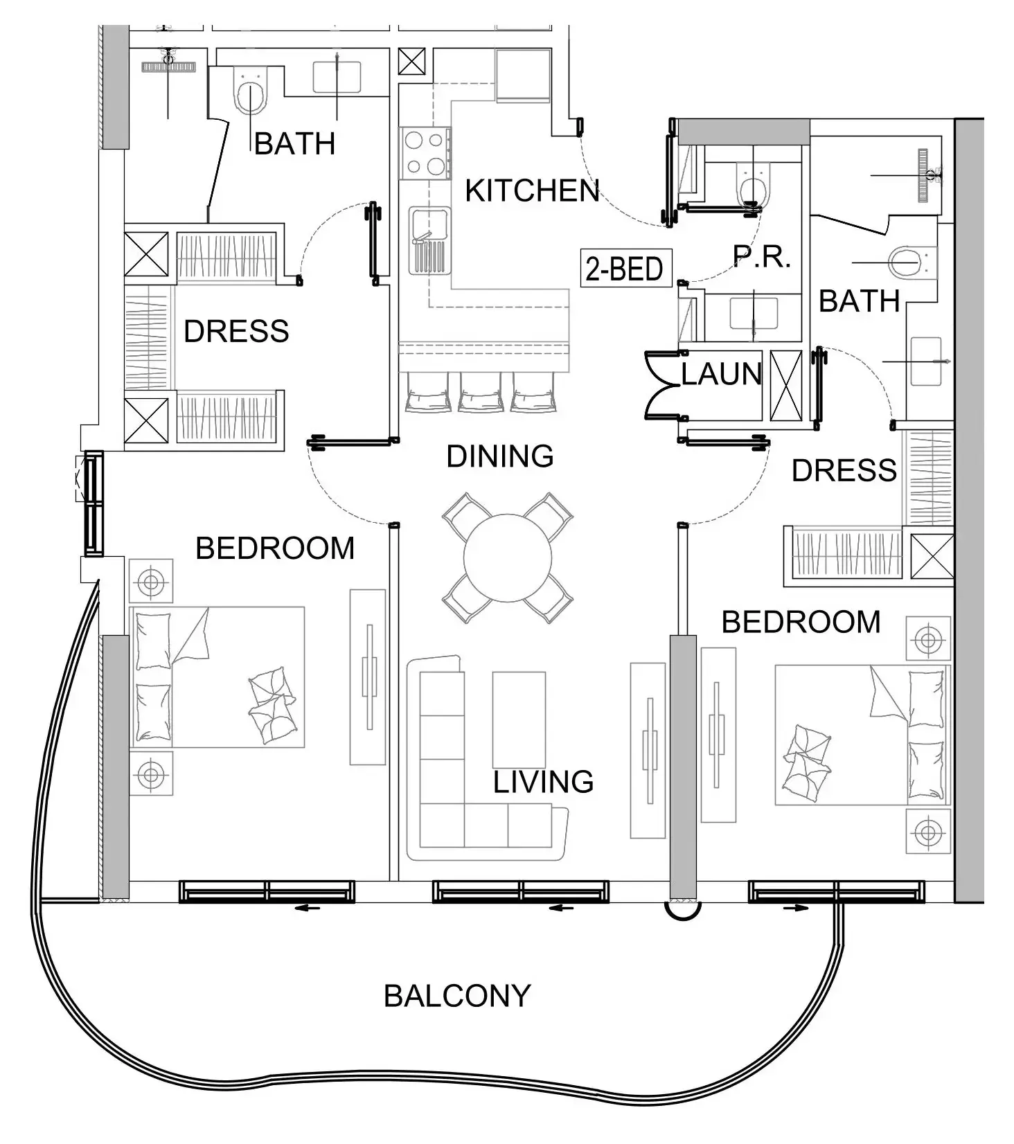2 bedroom layout
