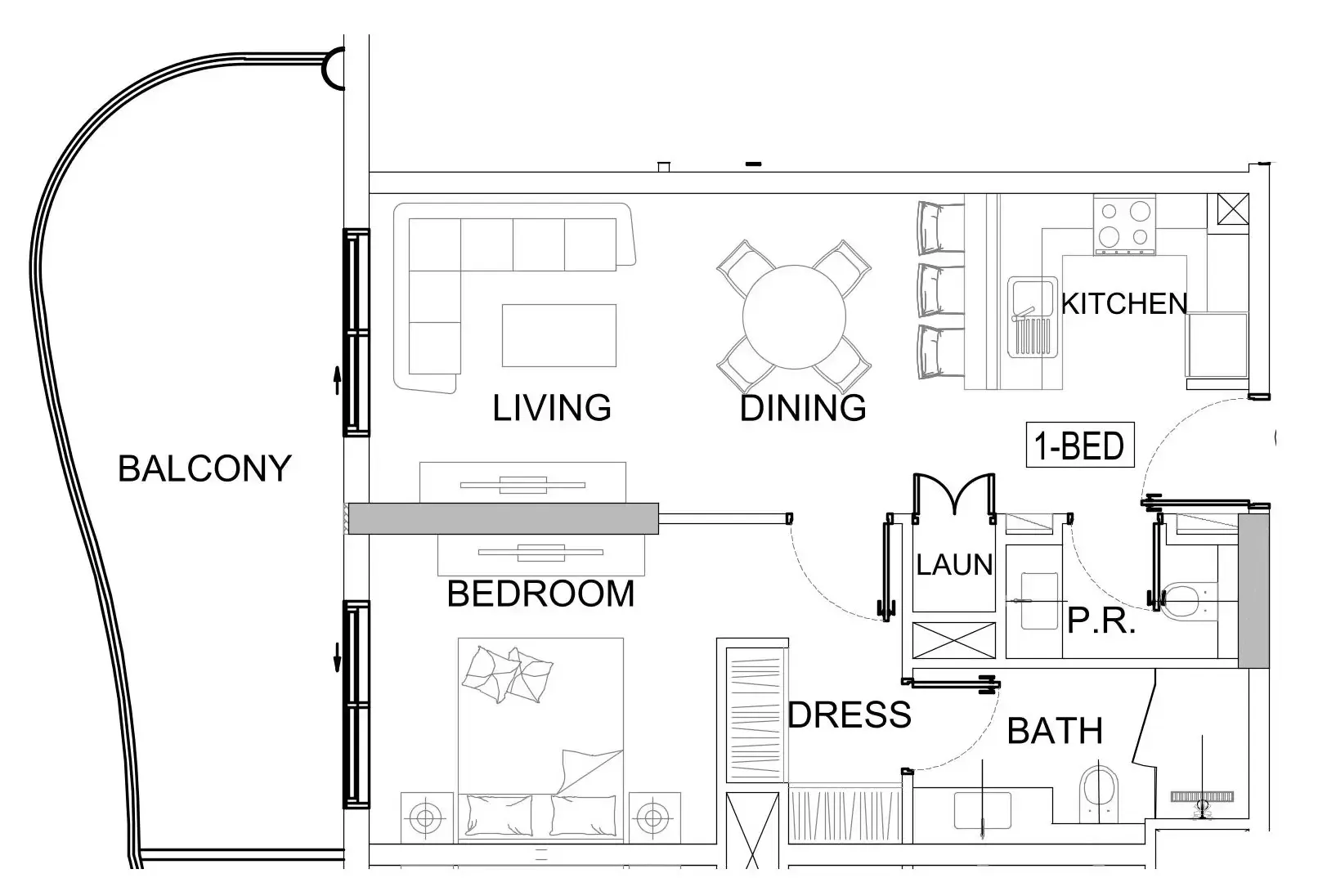 1 bedroom layout